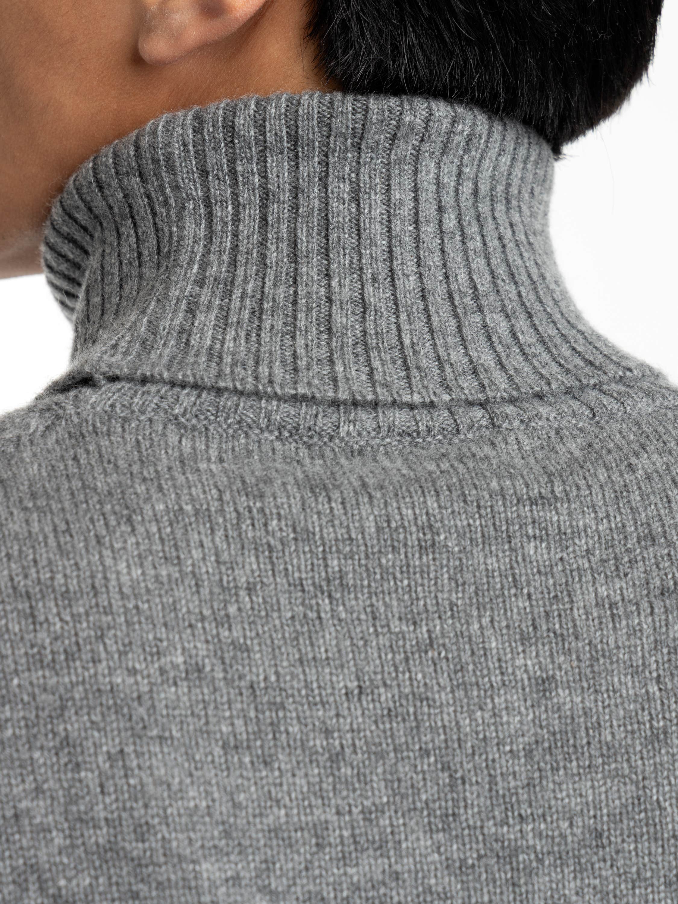 Grey Cashmere Turtleneck