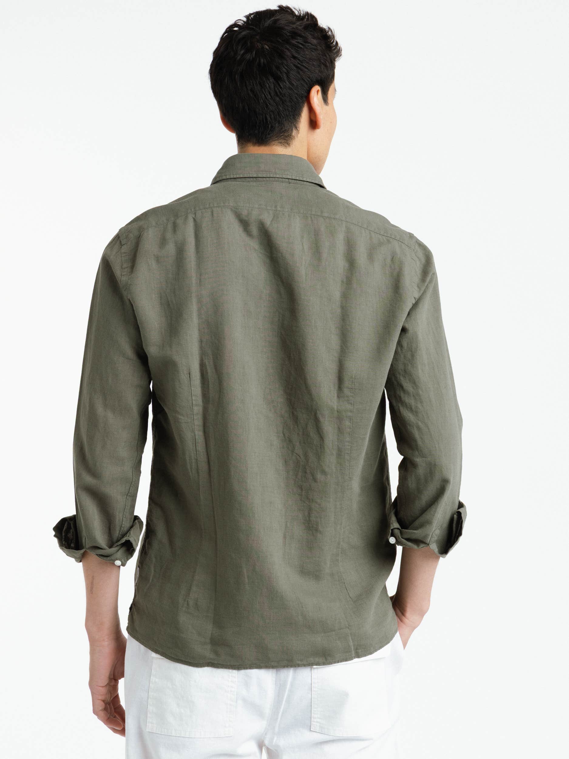 Kent Collar Summer Shirt In Olive
