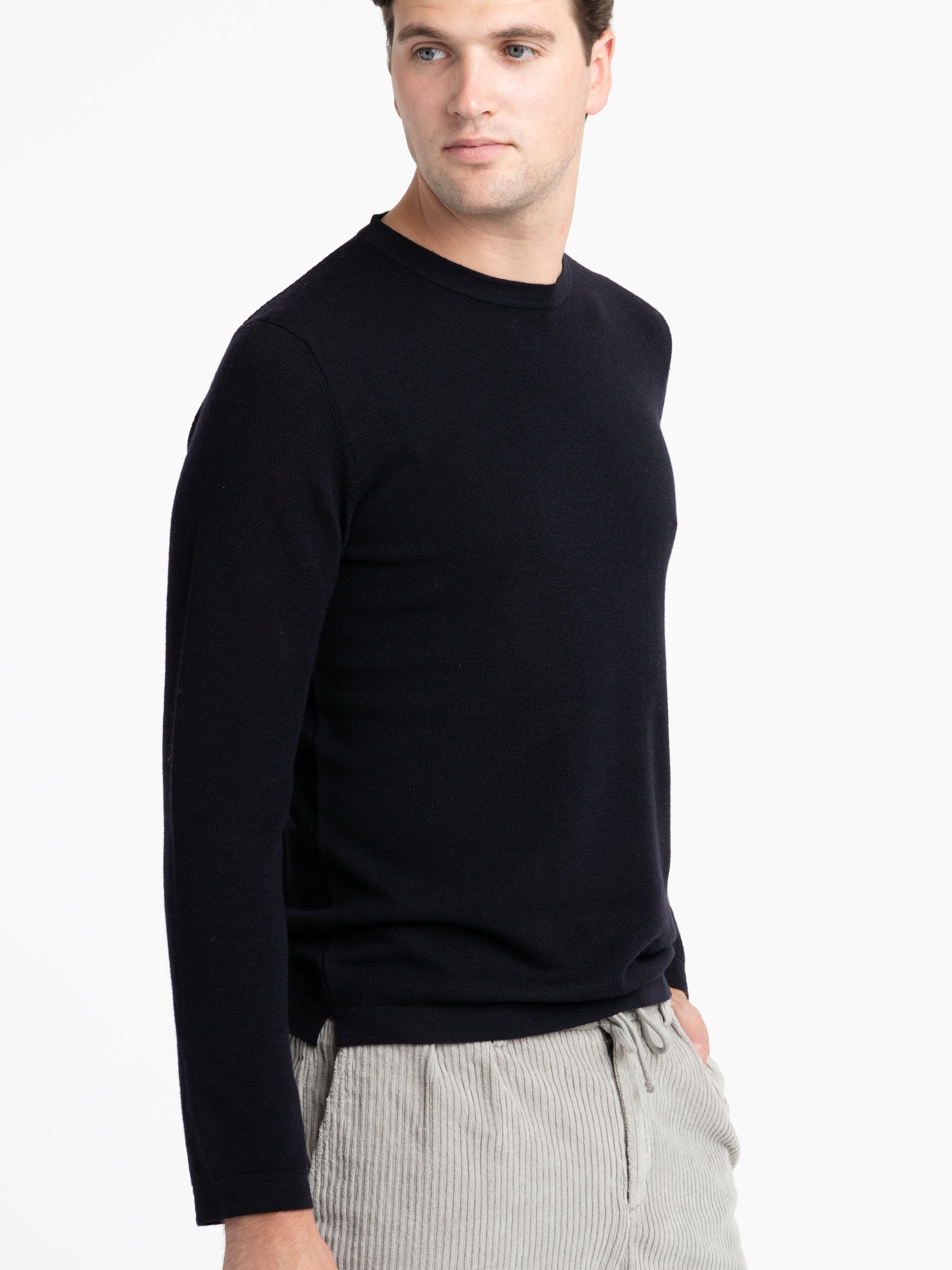 Navy Merino Crewneck – The Helm Clothing