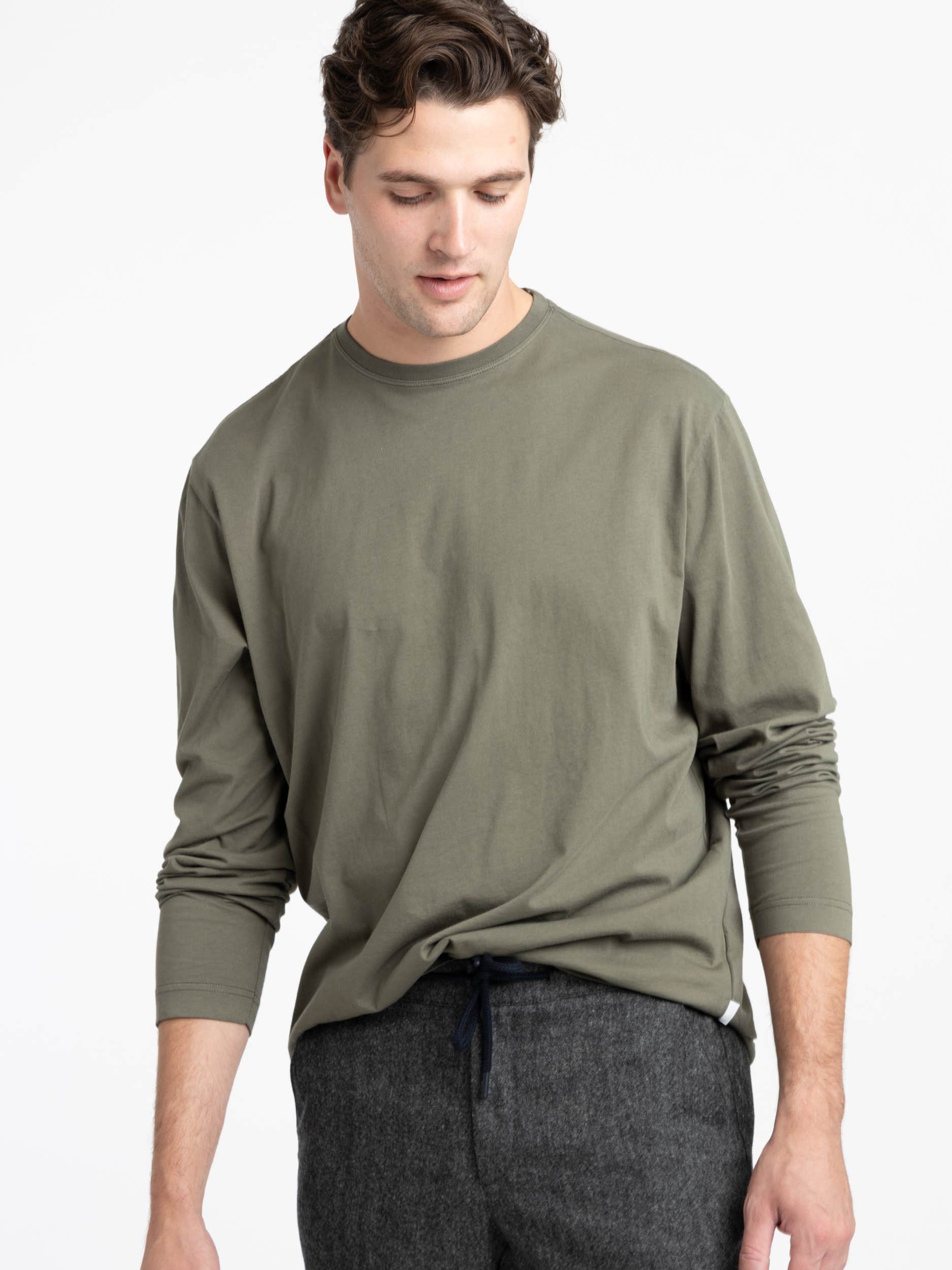 Olive Green Jersey Cotton Shirt