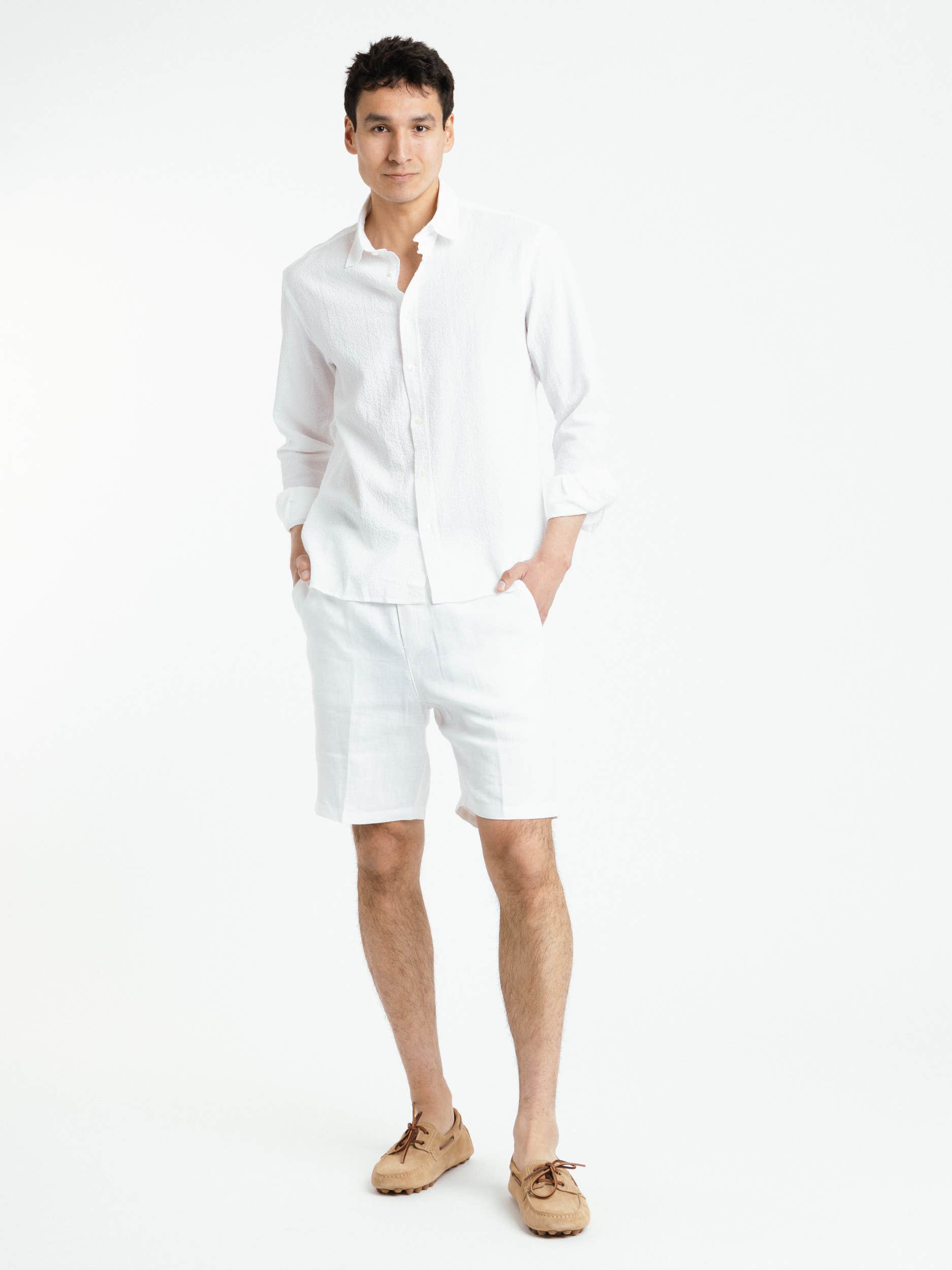 Kent Collar Summer Shirt In White