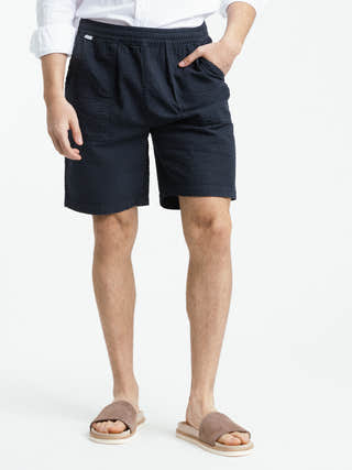 04651 / A trip in a bag Seersucker Short In Navy