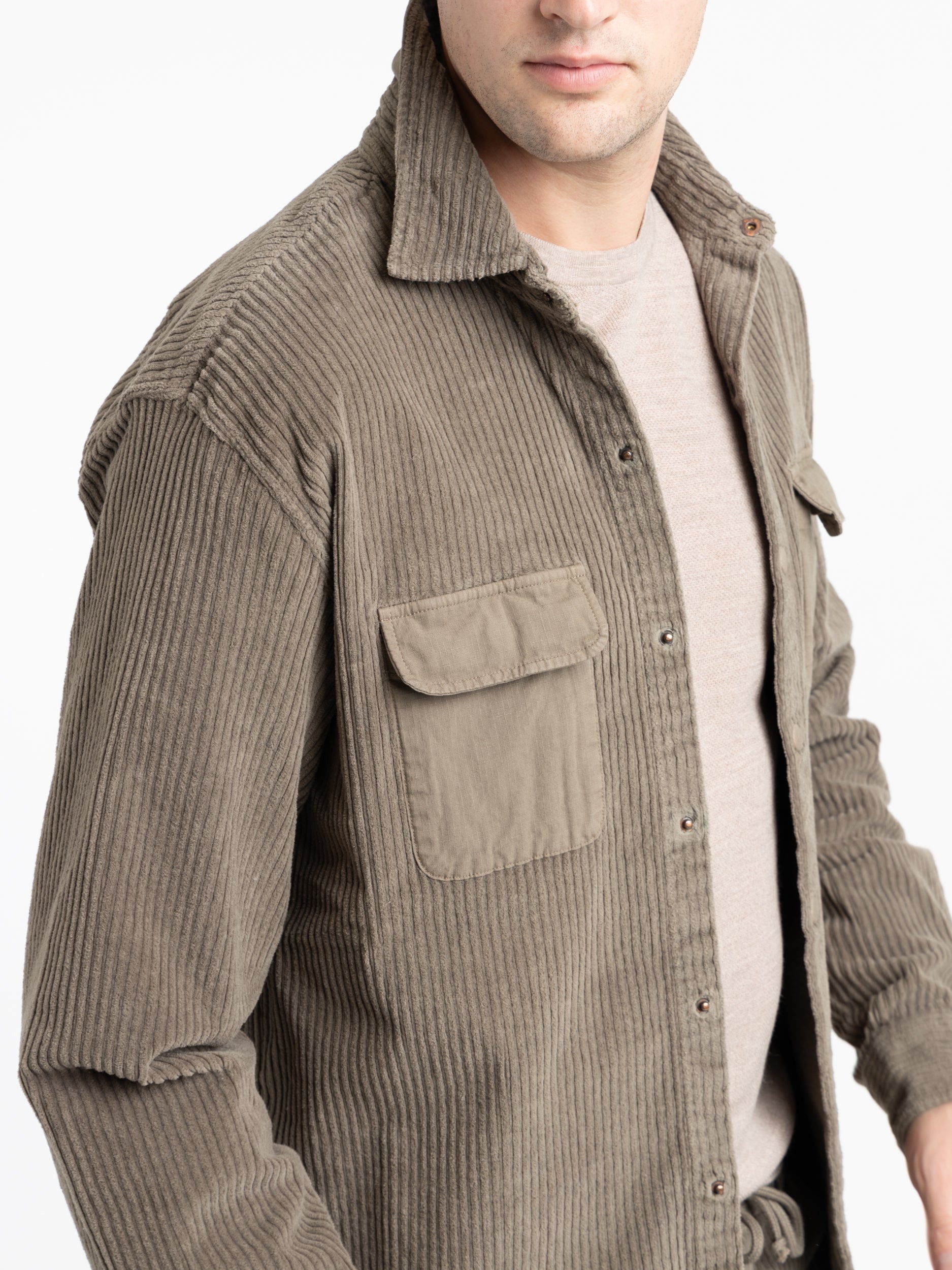 Taupe Corduroy Overshirt – The Helm Clothing