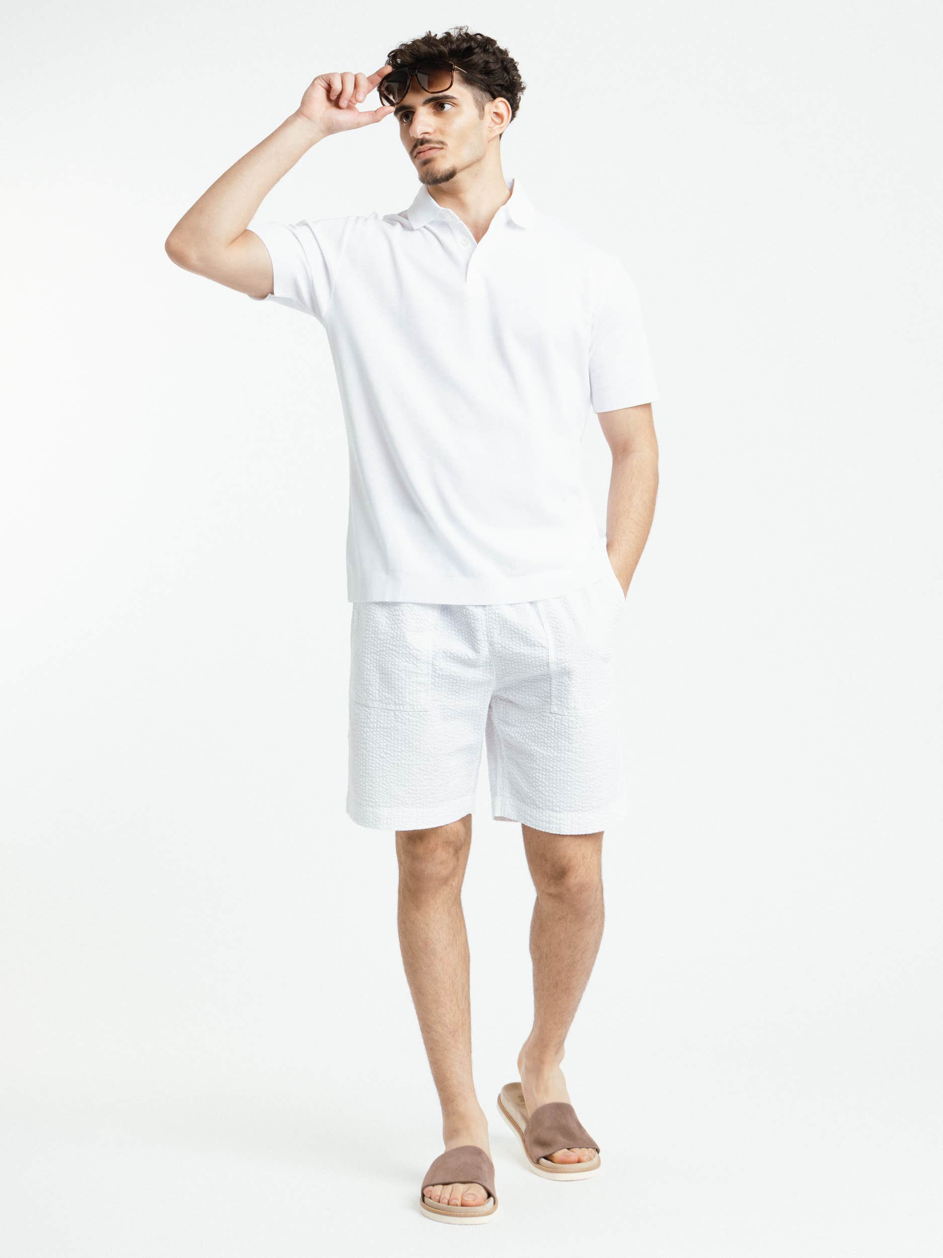 White Cotton Polo Shirt