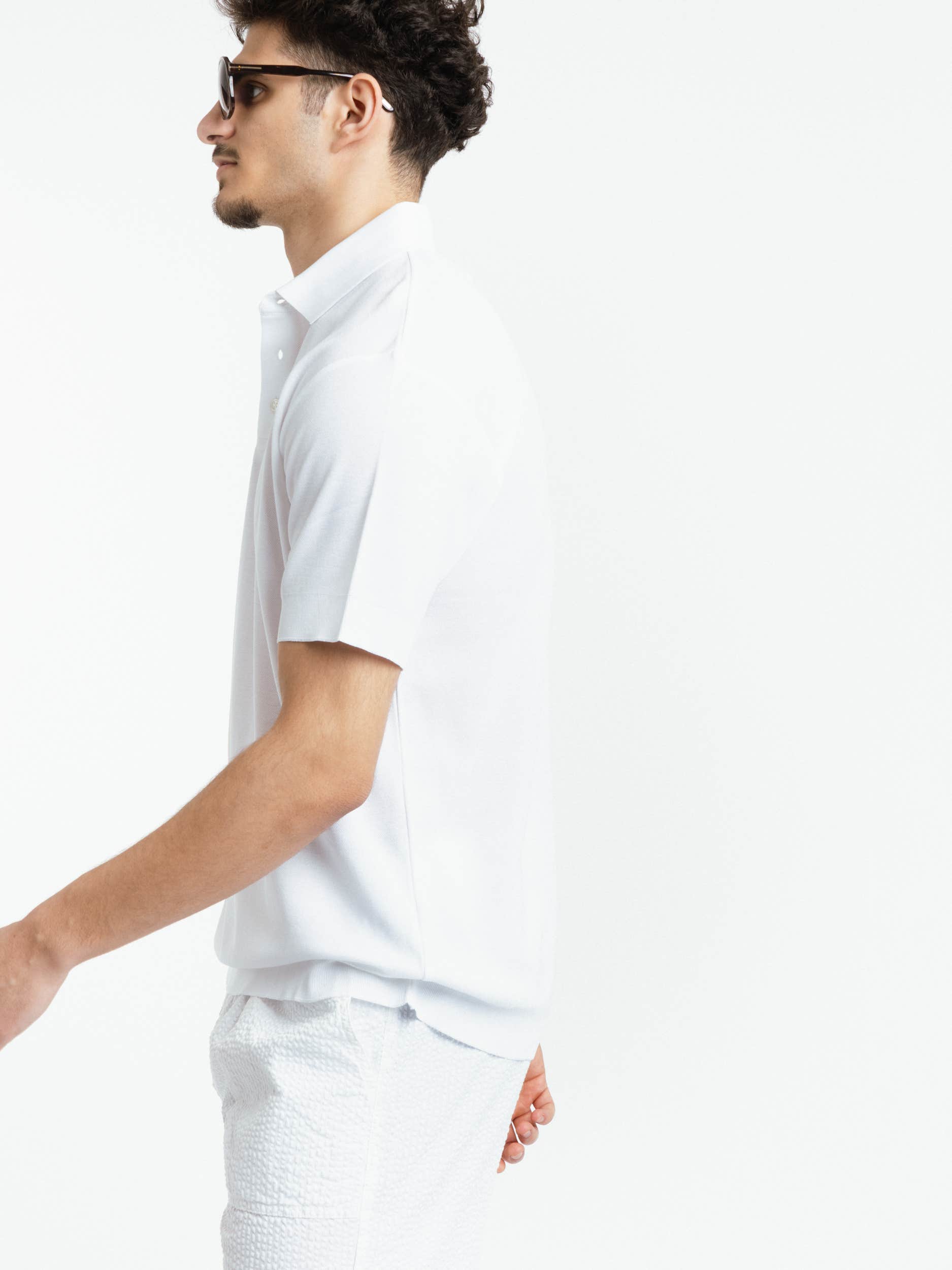 White Cotton Polo Shirt