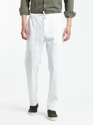 04651 / A trip in a bag White Linen Beach Trouser