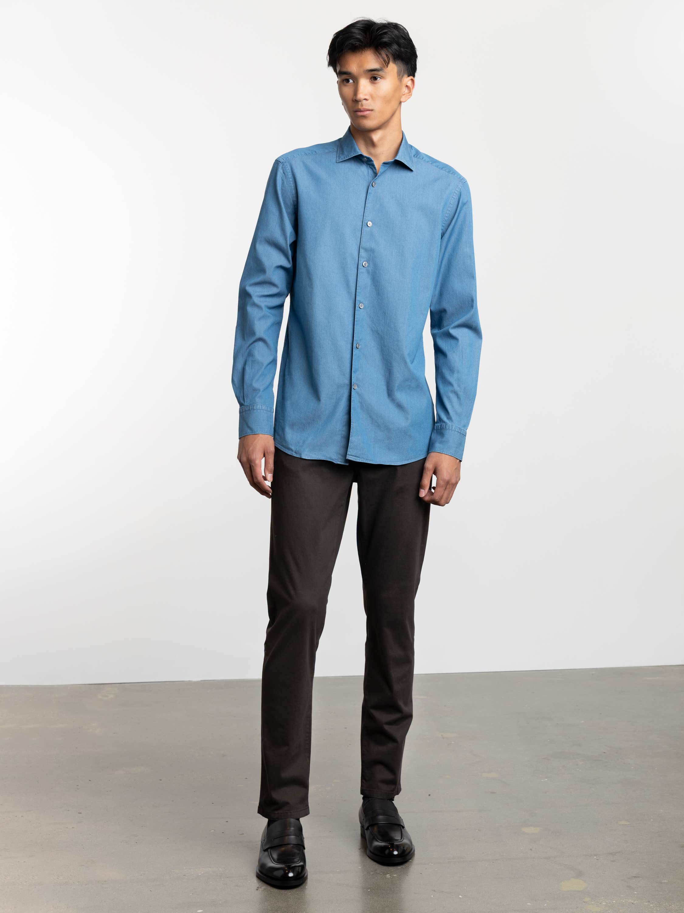 Blue Cotton Sport Shirt