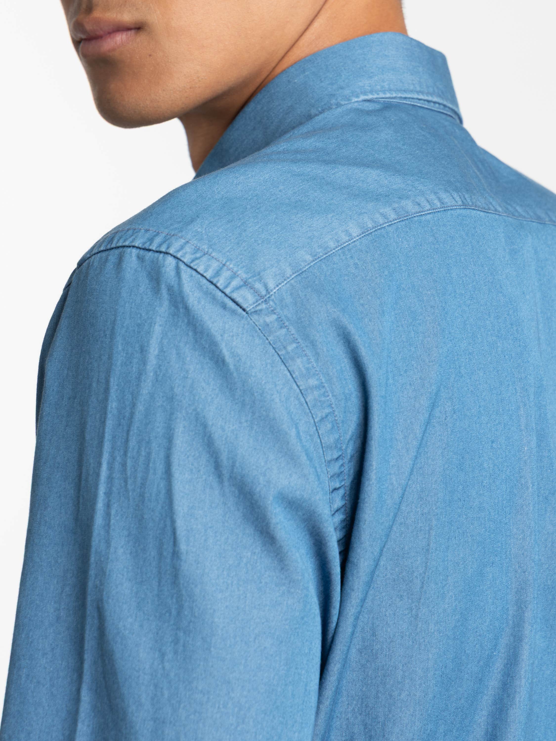Blue Cotton Sport Shirt