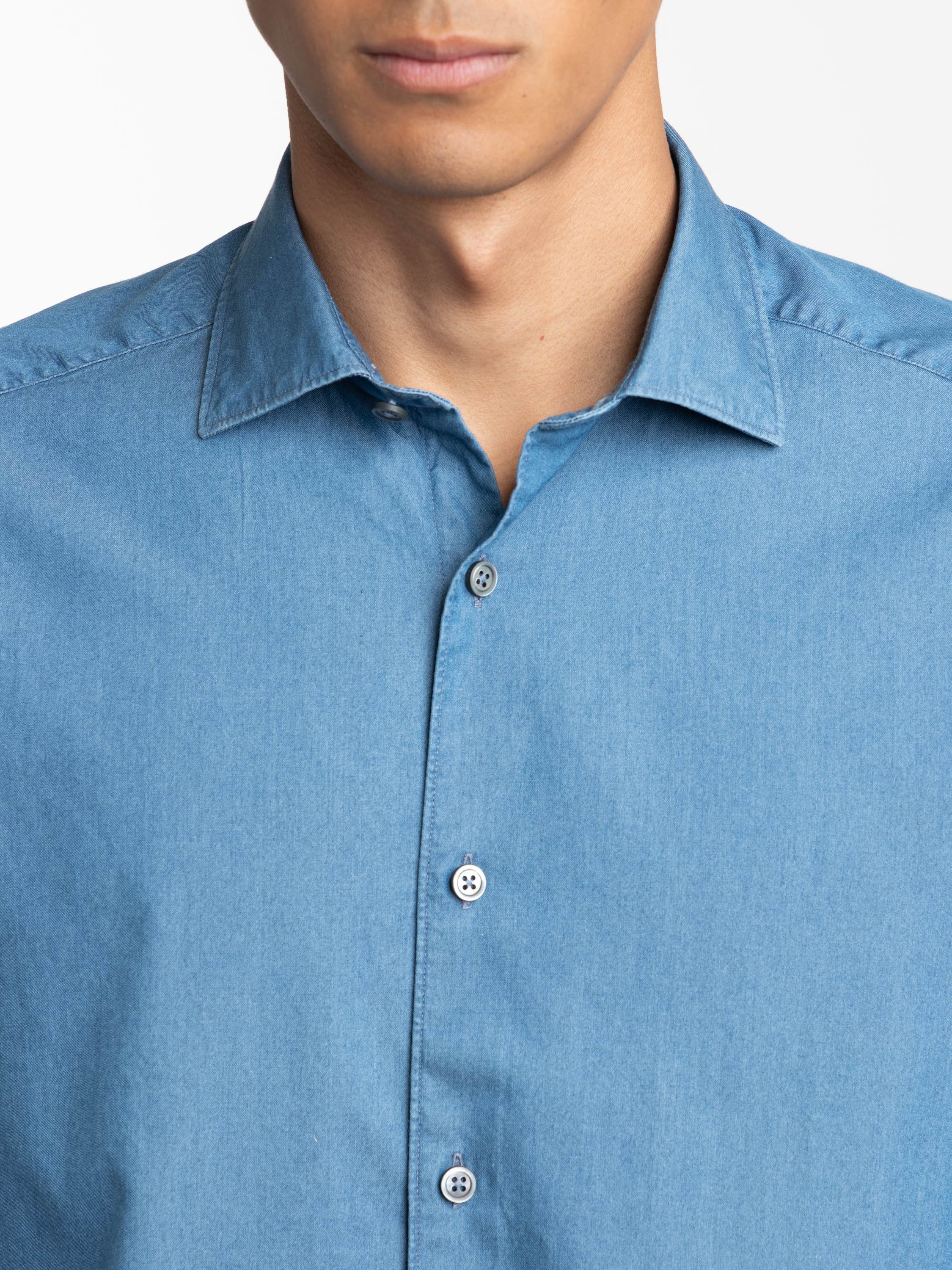 Blue Cotton Sport Shirt