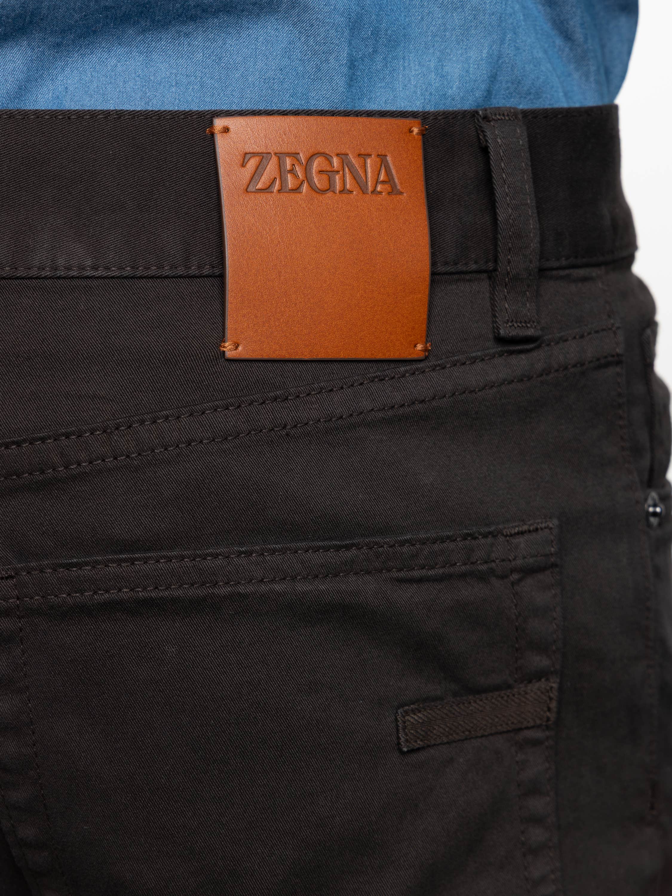 Dark Brown Cotton Roccia Jean