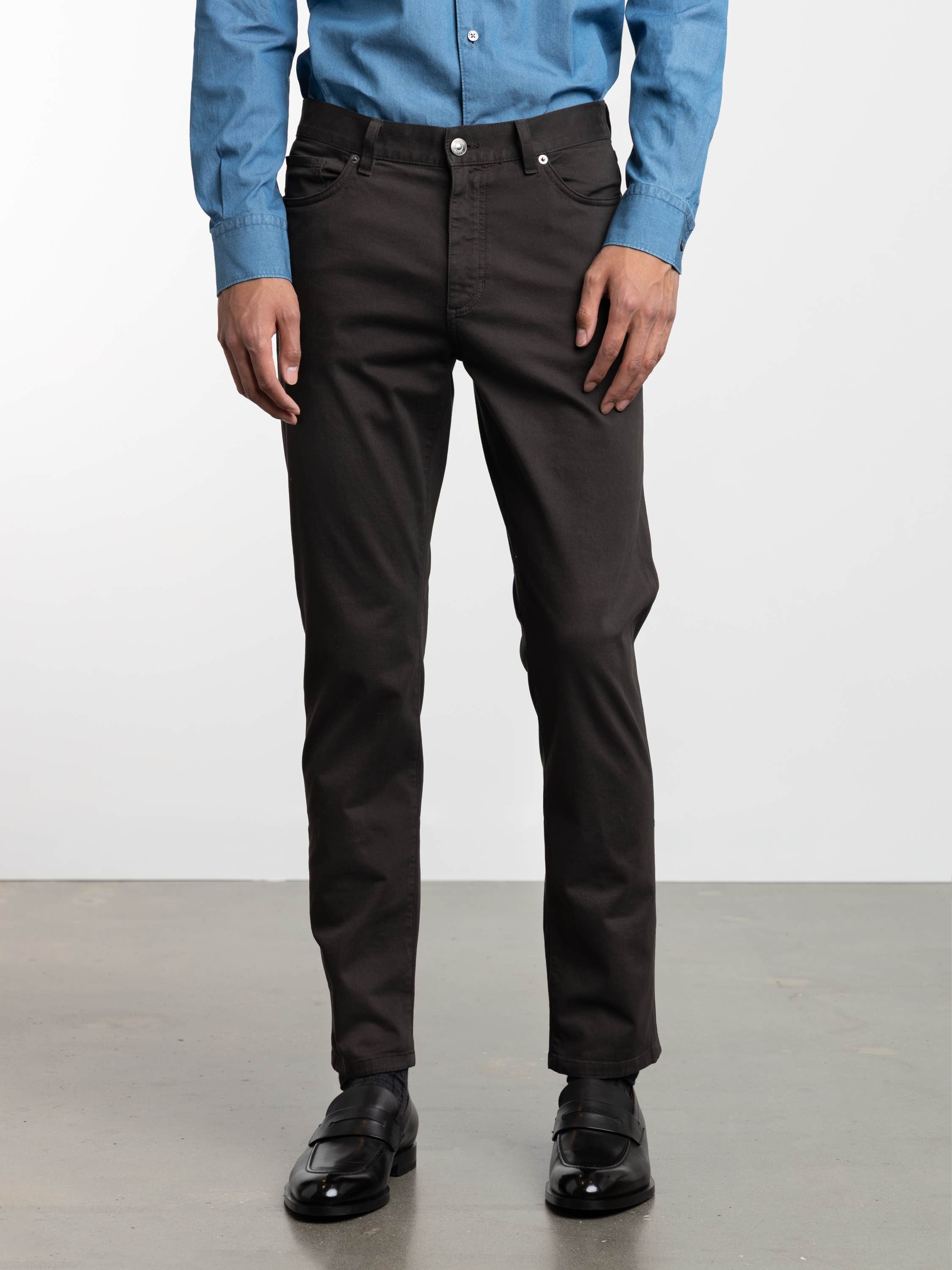 Dark Brown Cotton Roccia Jean