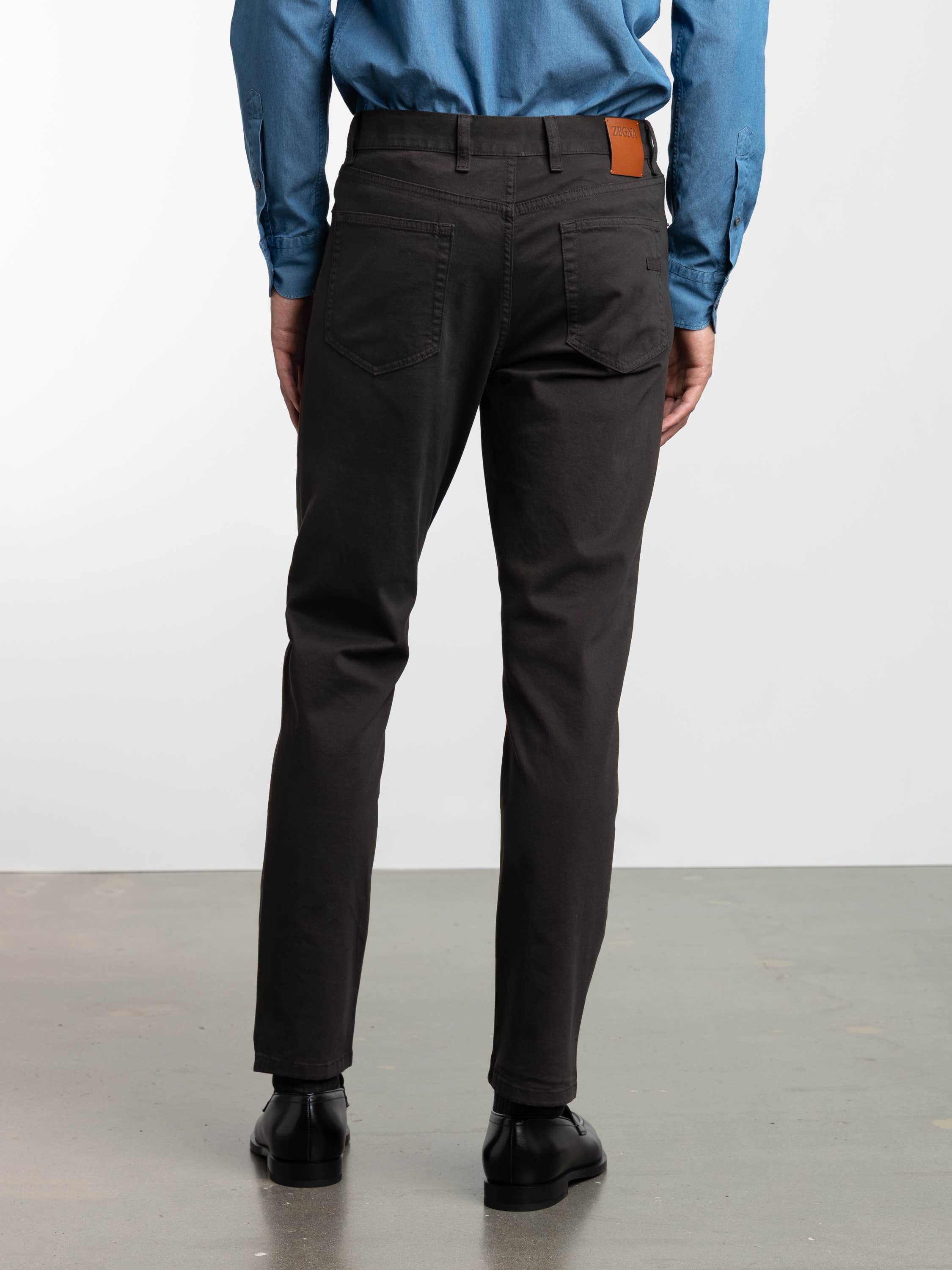 Dark Brown Cotton Roccia Jean