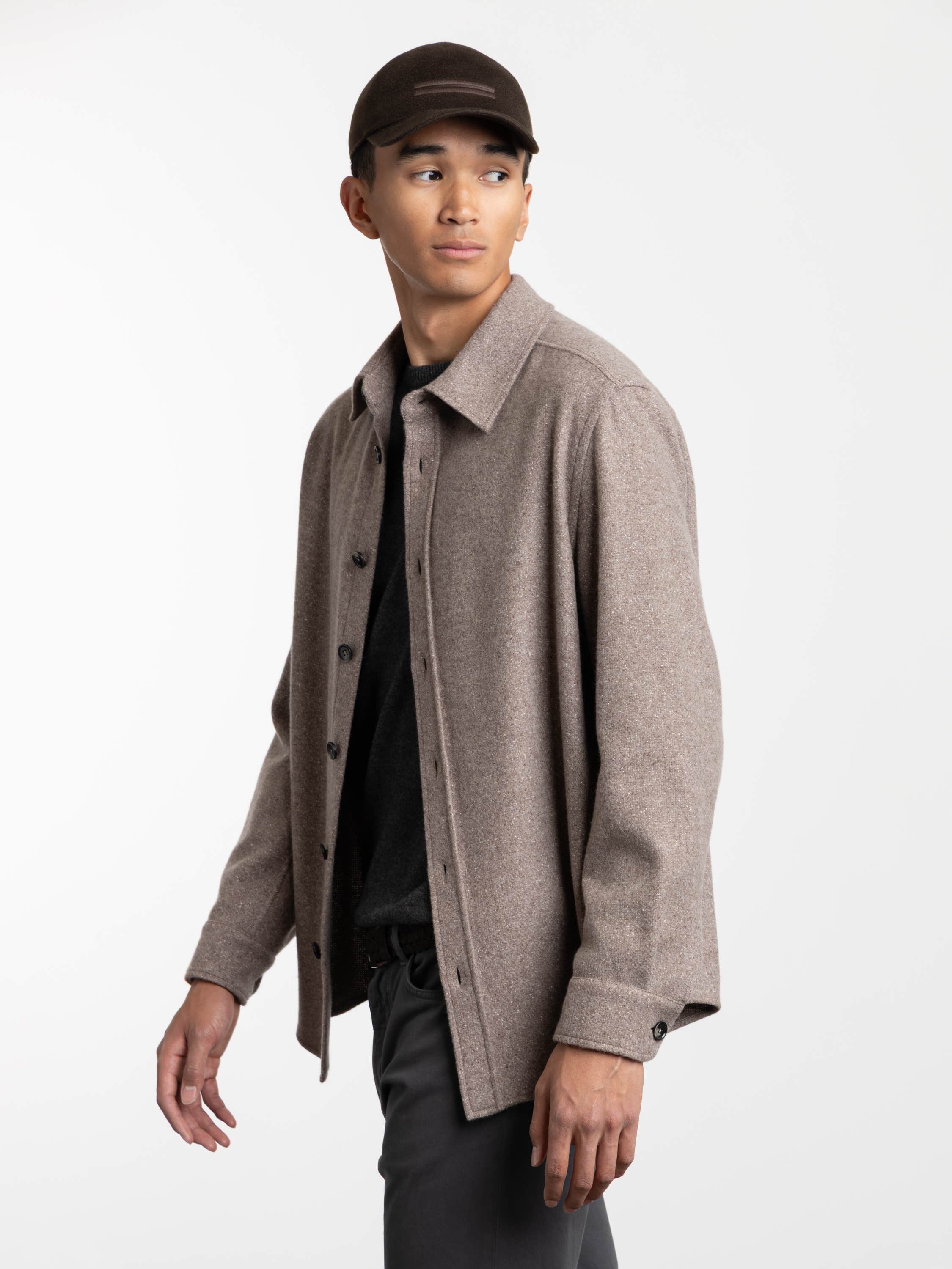 Brown Cashmere and Silk Overshirt