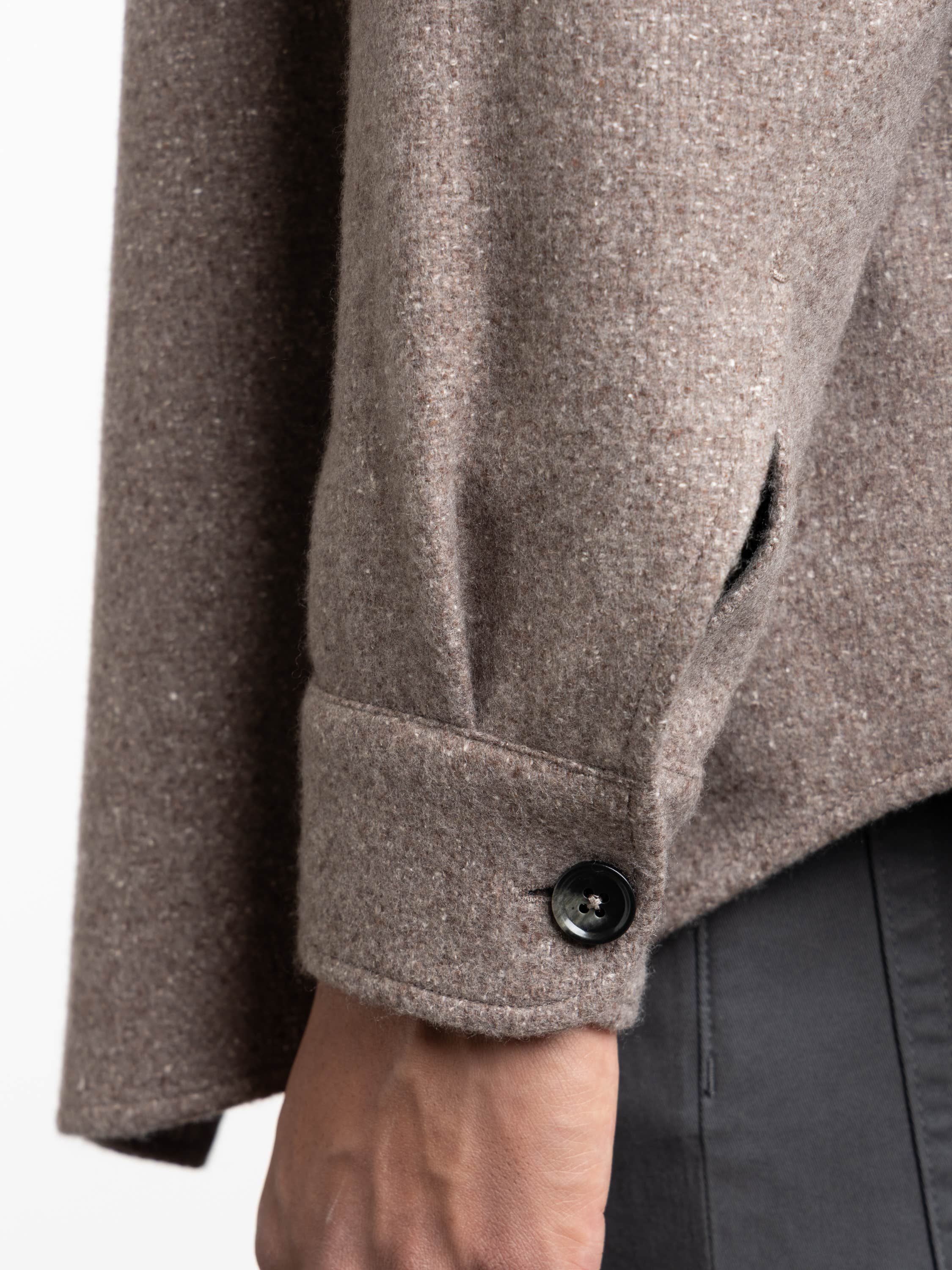 Brown Cashmere and Silk Overshirt