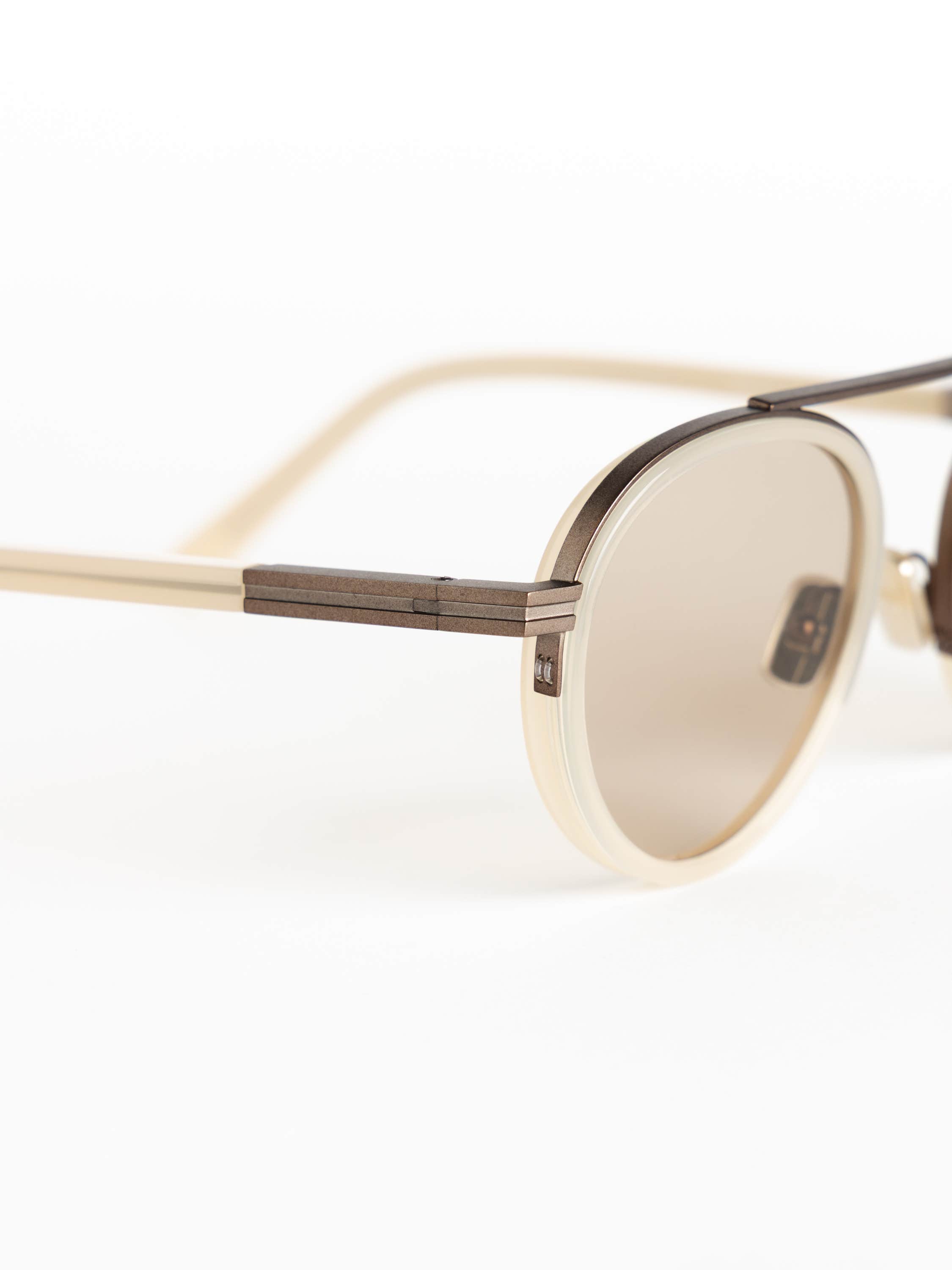 Beige Orizzonte II Acetate and Metal Sunglasses