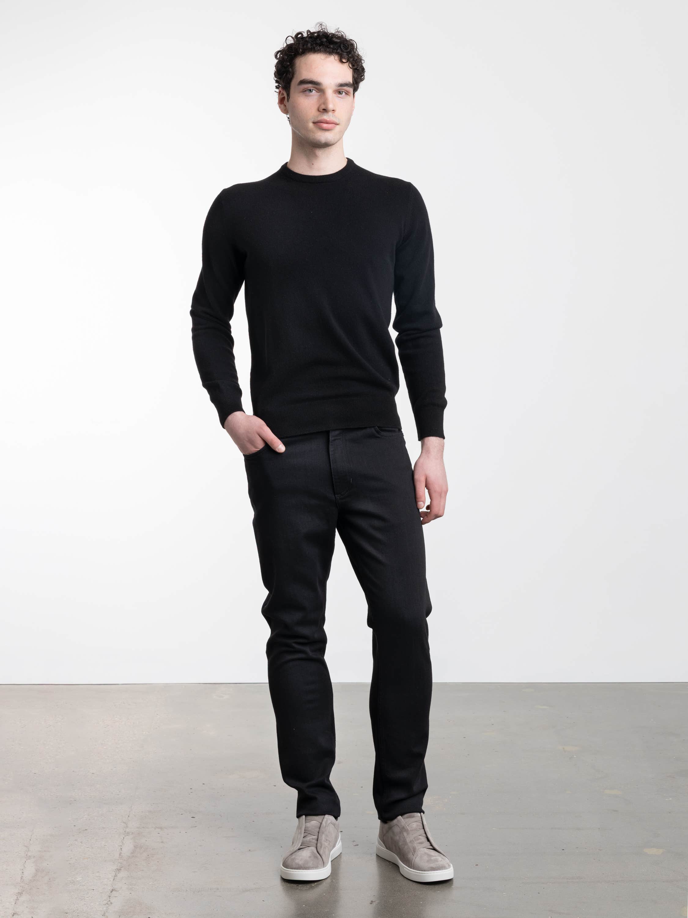 "Black Rinse-washed Stretch Cotton Roccia Jeans "