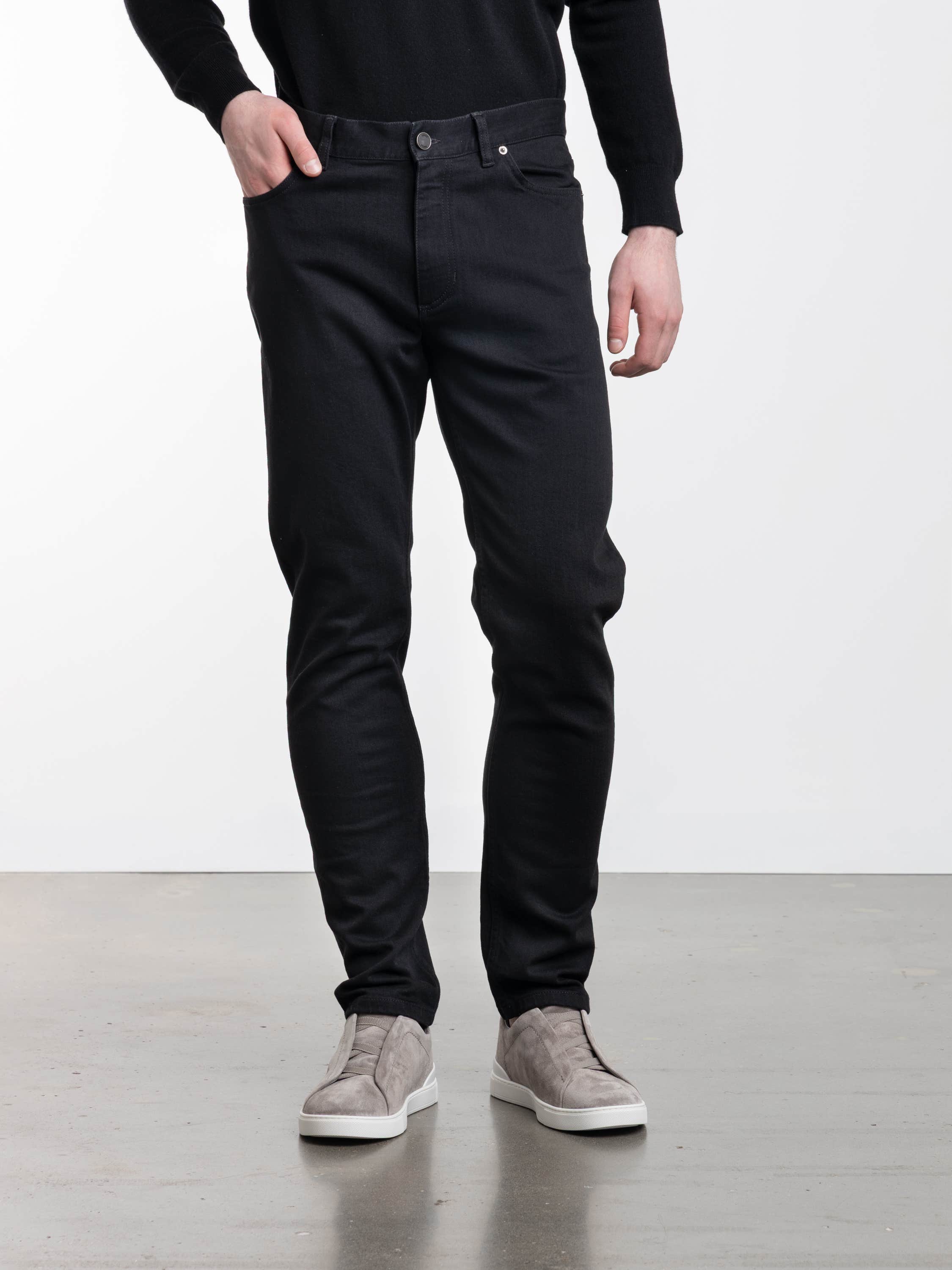 "Black Rinse-washed Stretch Cotton Roccia Jeans "