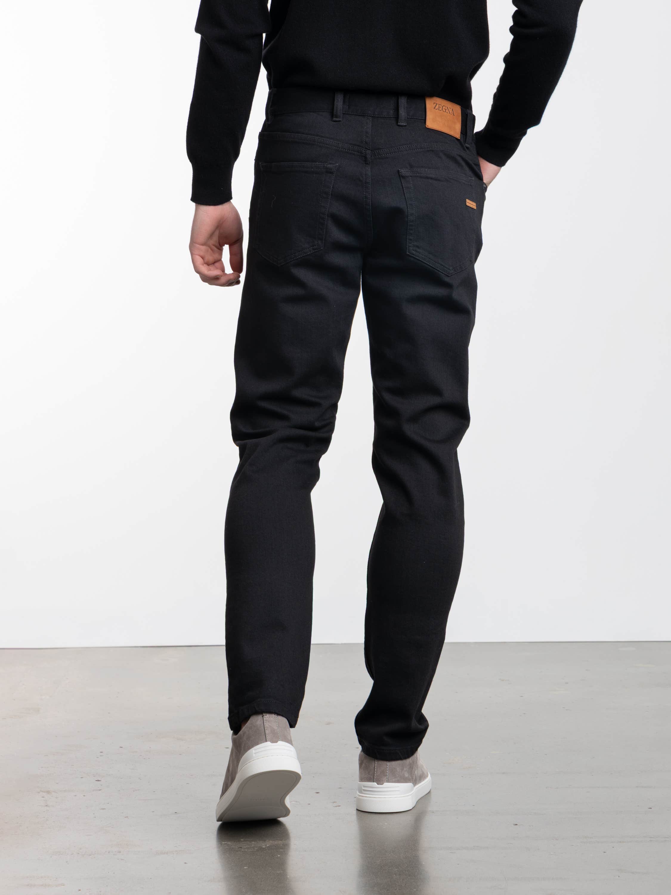 "Black Rinse-washed Stretch Cotton Roccia Jeans "