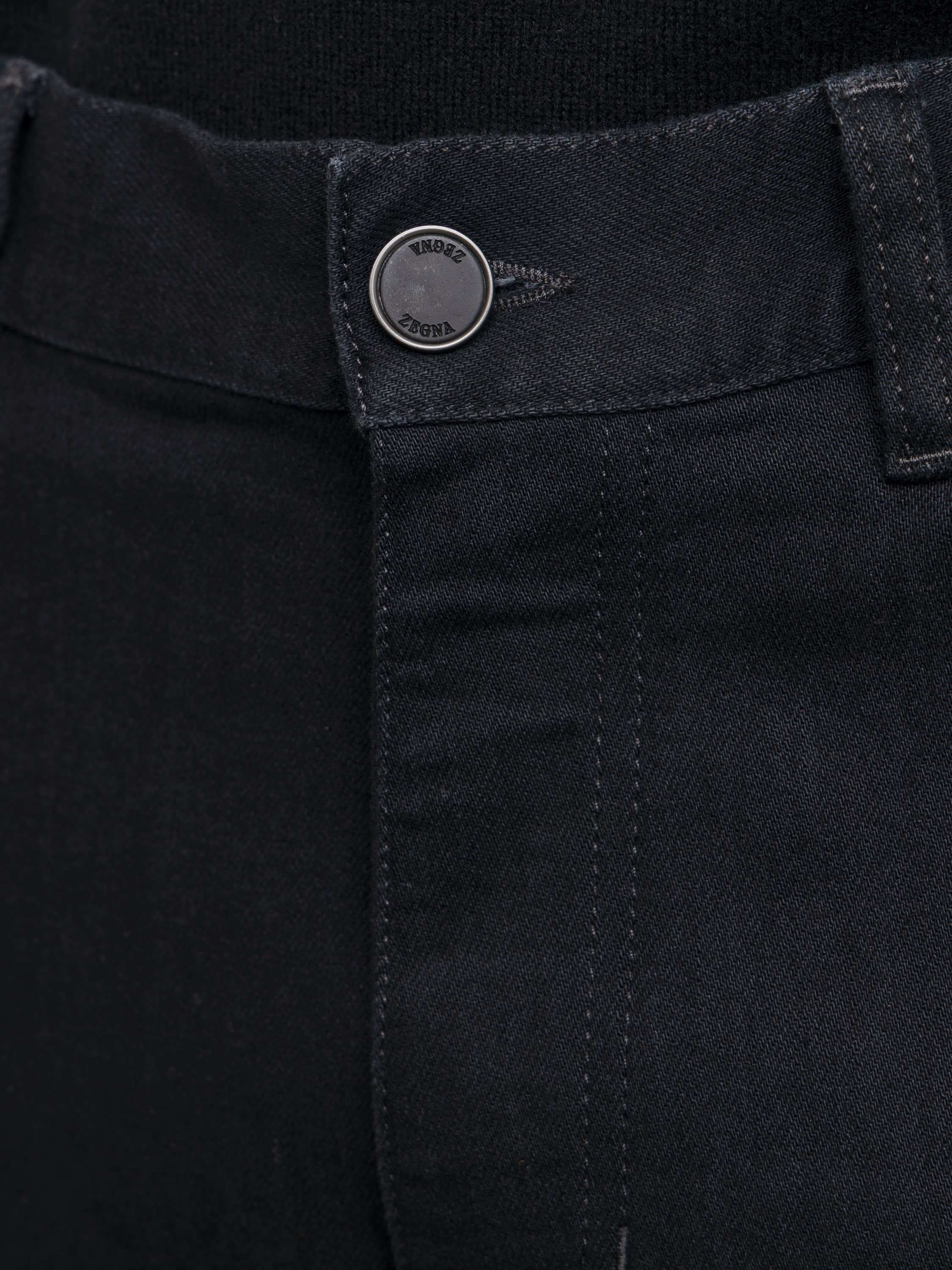 "Black Rinse-washed Stretch Cotton Roccia Jeans "