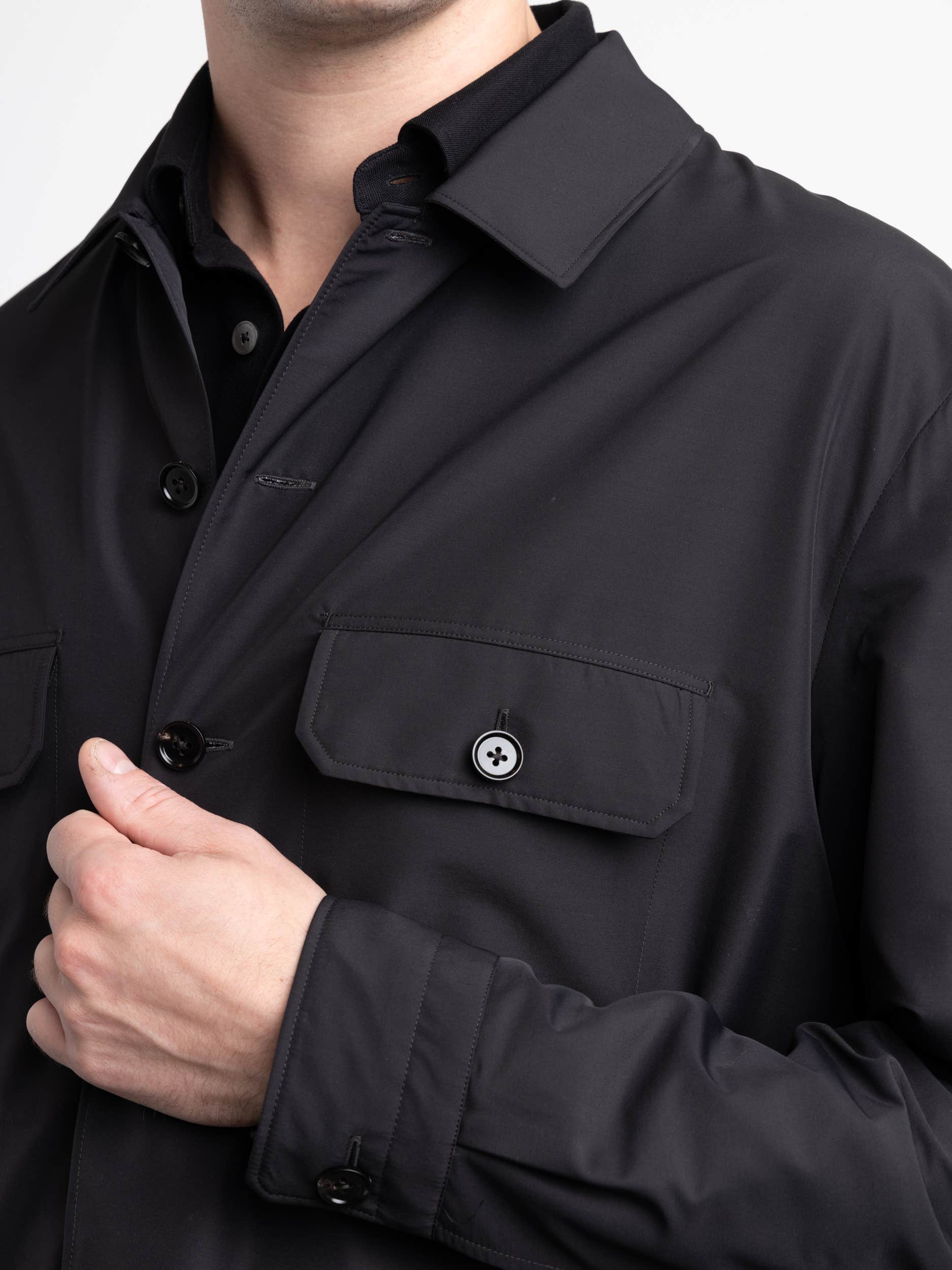 Black High Performance™ Wool Overshirt