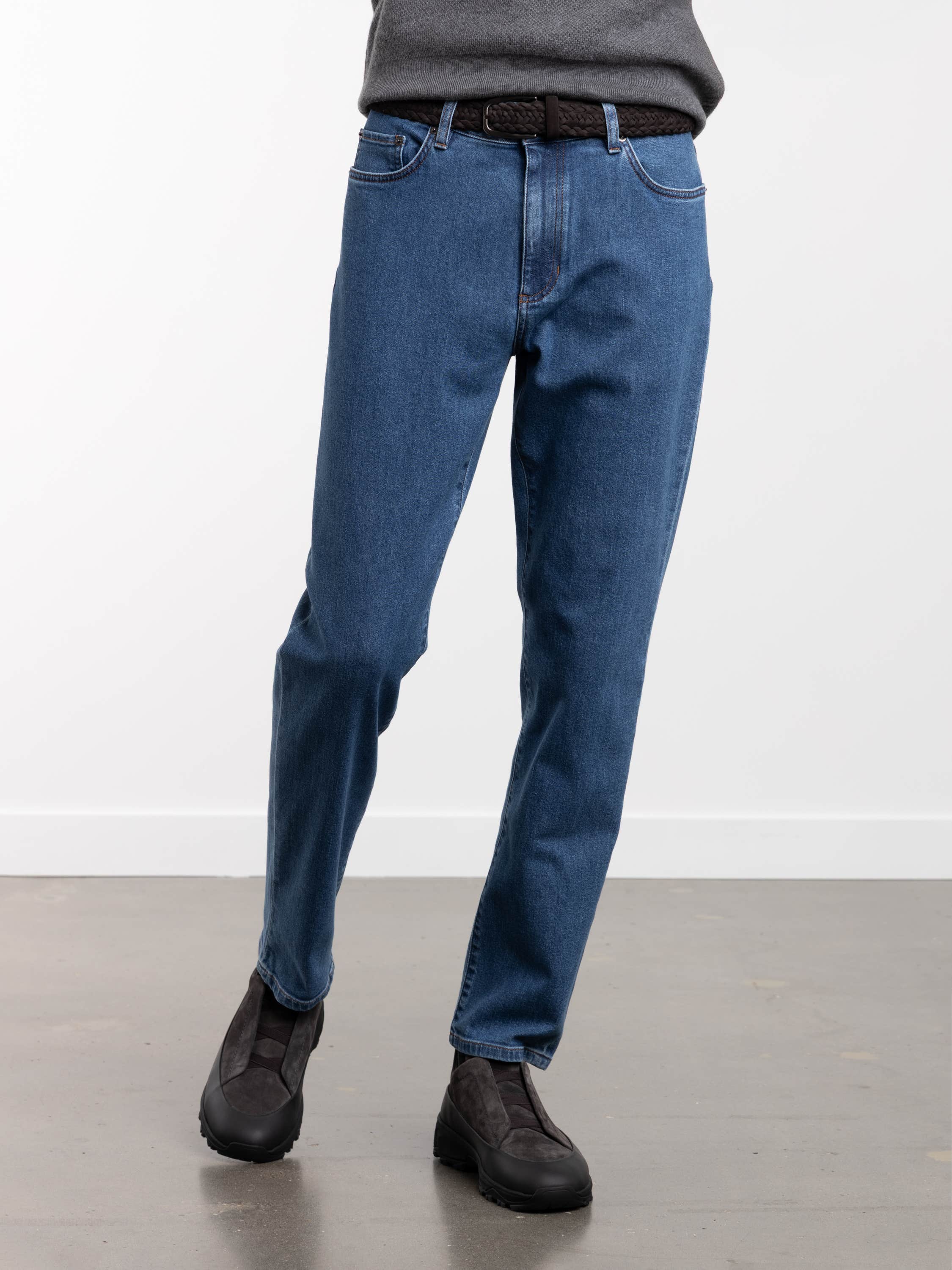 Blue Cotton Stretch City Jean