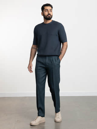 ZEGNA Premium Cotton Crewneck In Blue