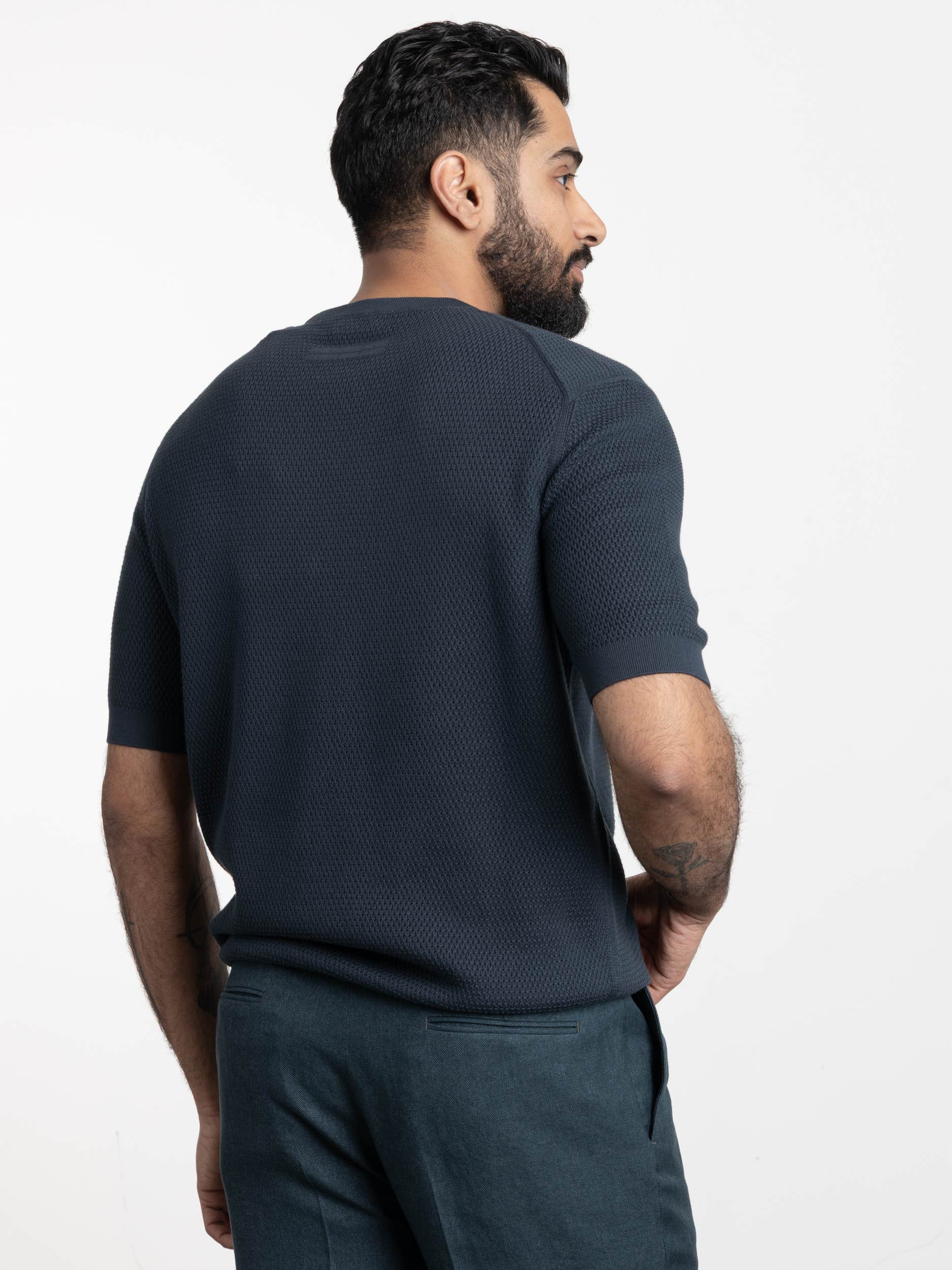 Premium Cotton Crewneck In Blue