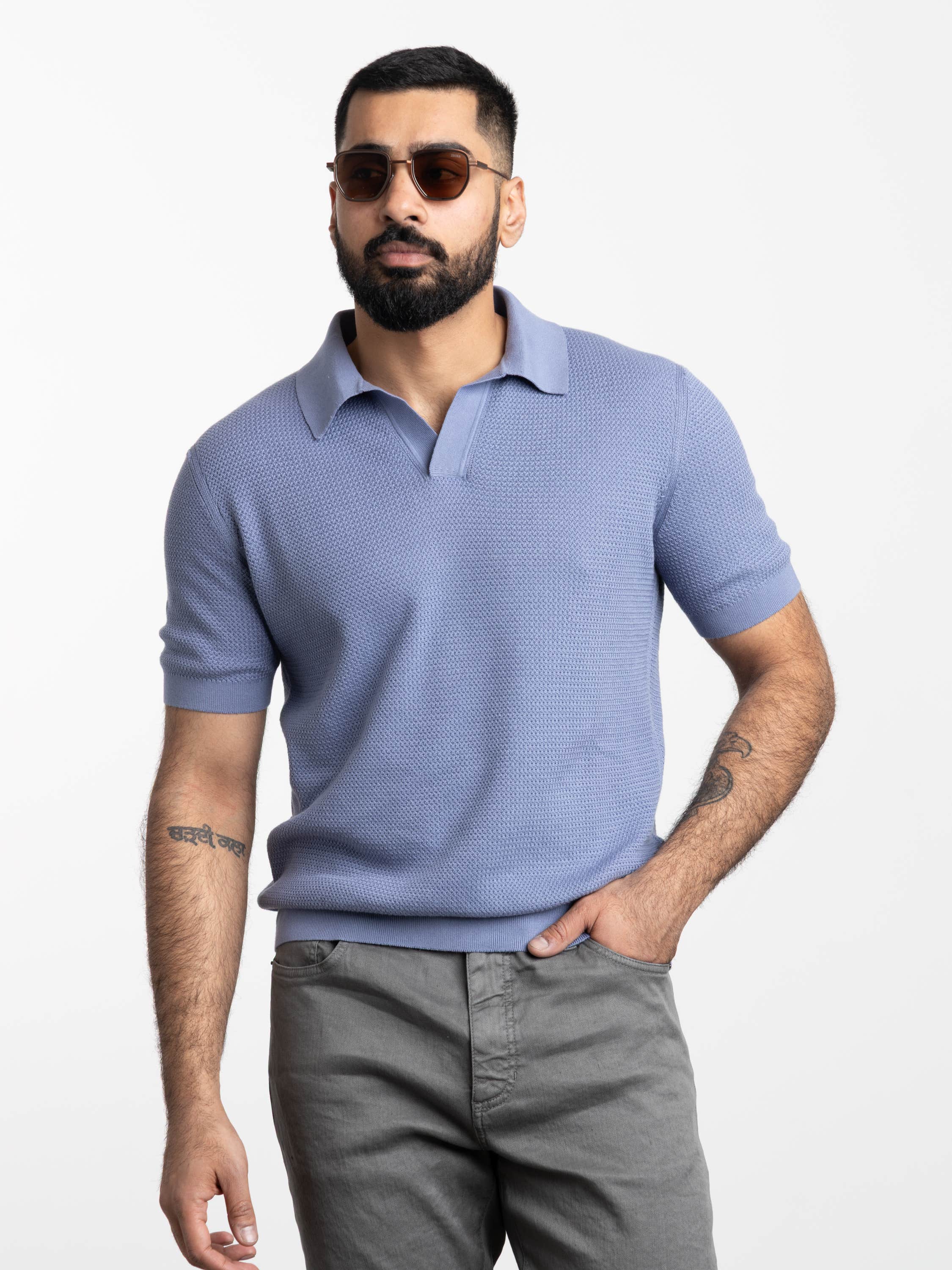 Dark Indigo Blue Premium Cotton Polo Shirt