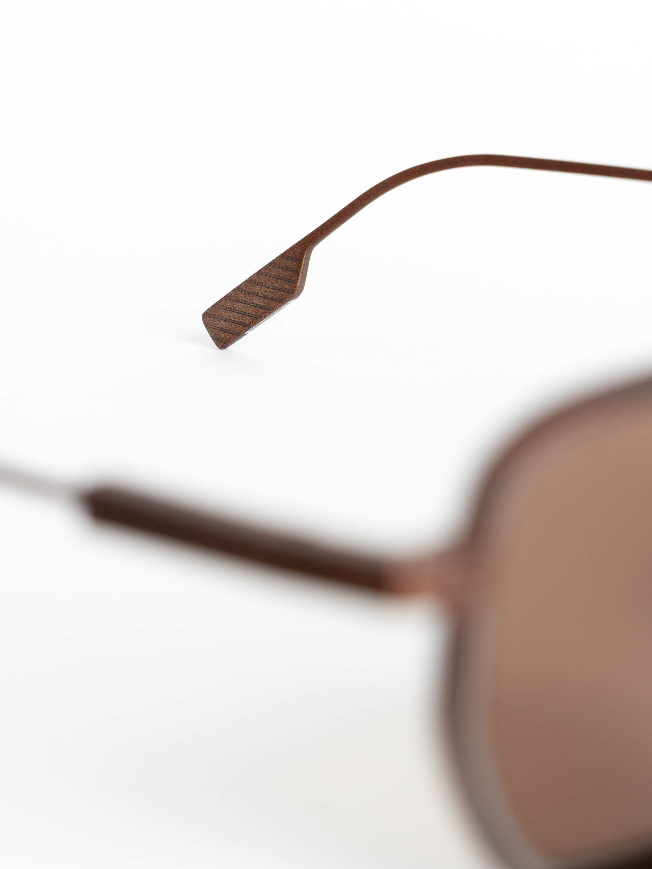 Bronze Hexagon Frame Sunglasses