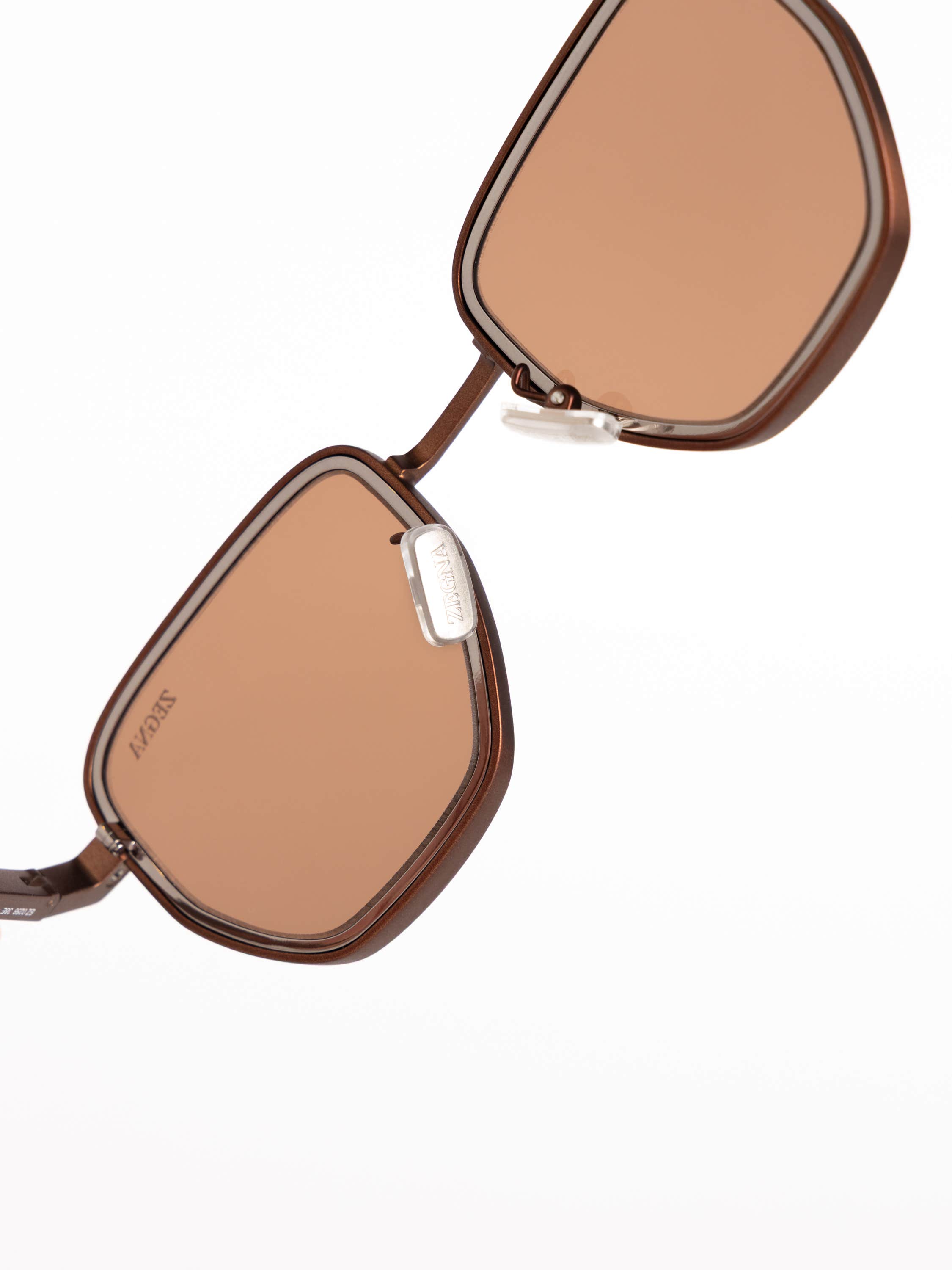 Bronze Hexagon Frame Sunglasses