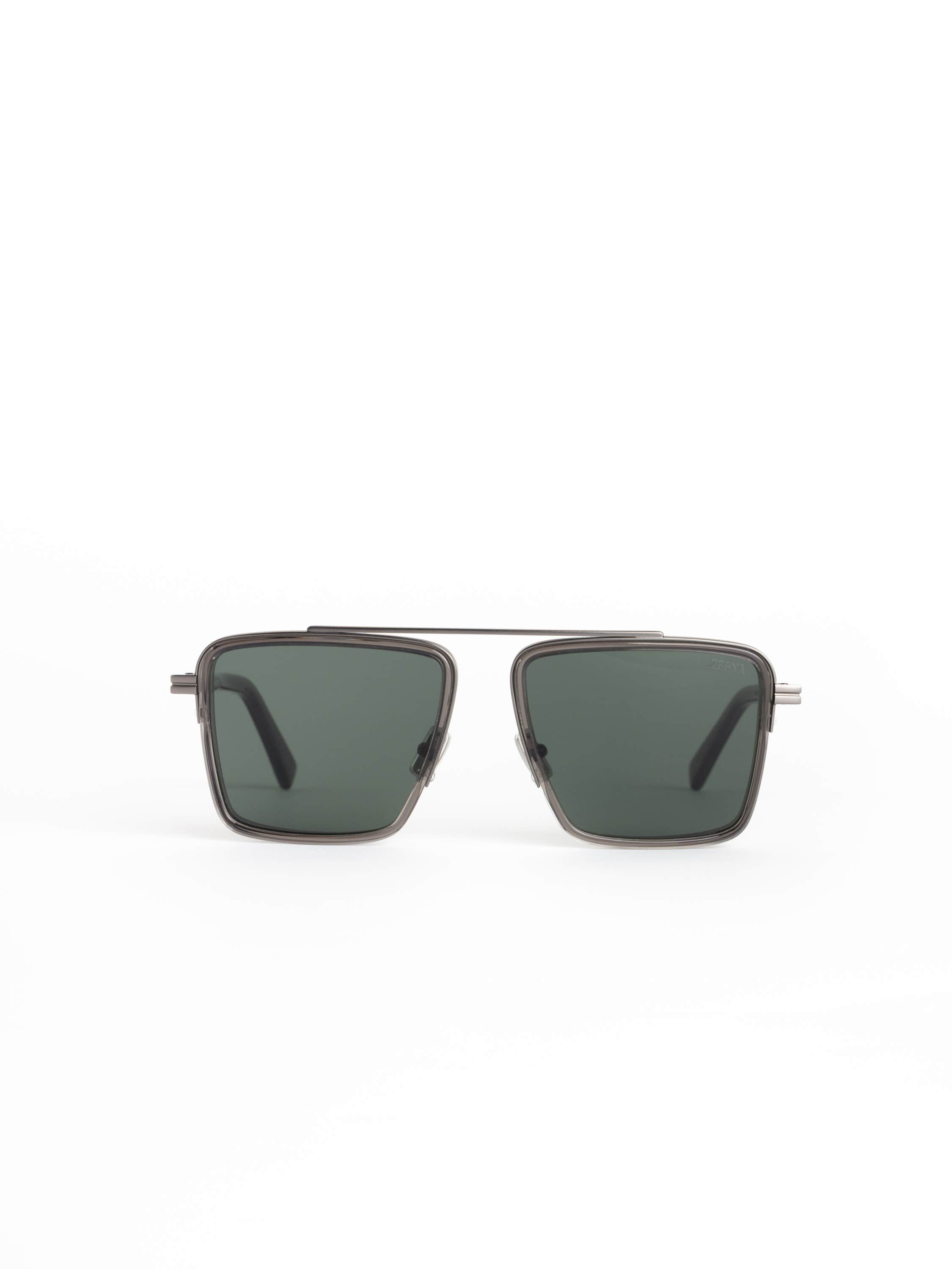 Smoke-Black Rectangular Sunglasses