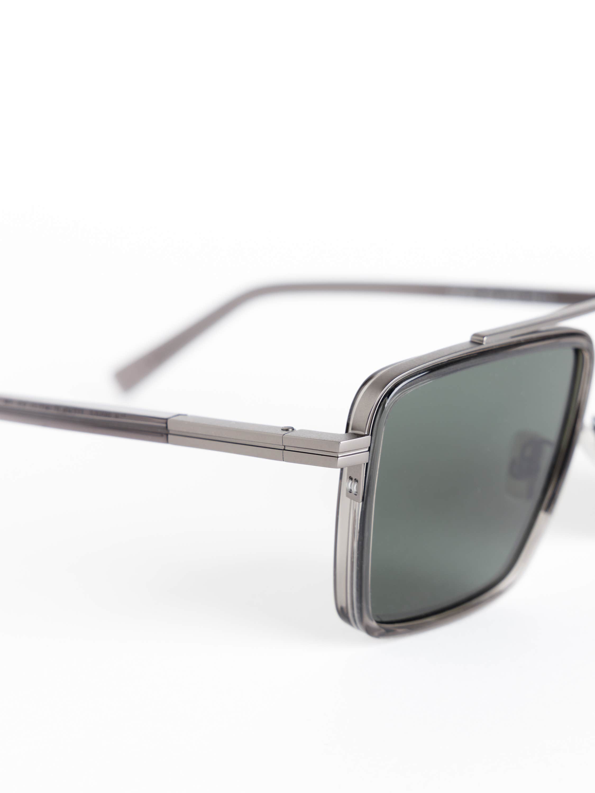 Smoke-Black Rectangular Sunglasses