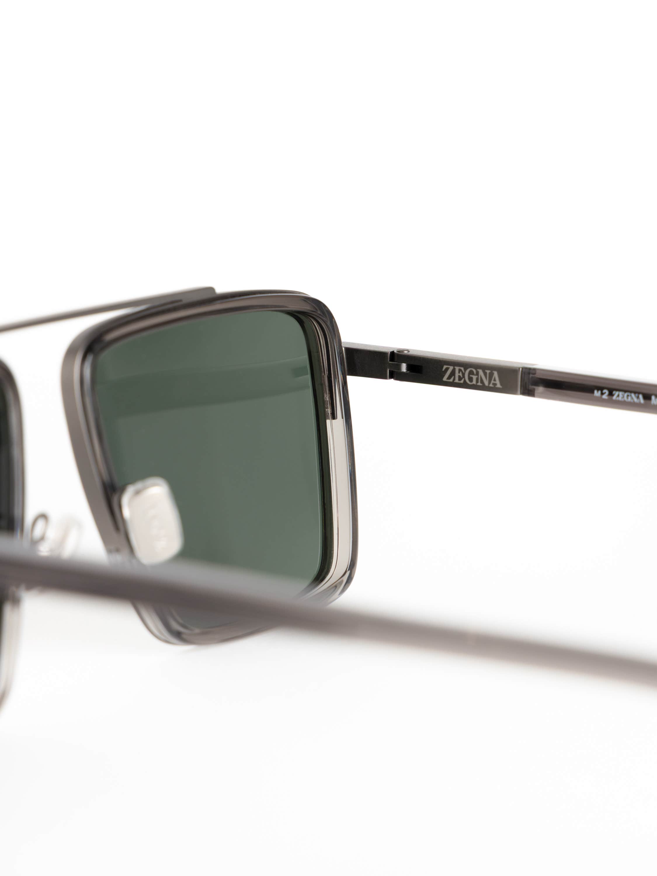 Smoke-Black Rectangular Sunglasses