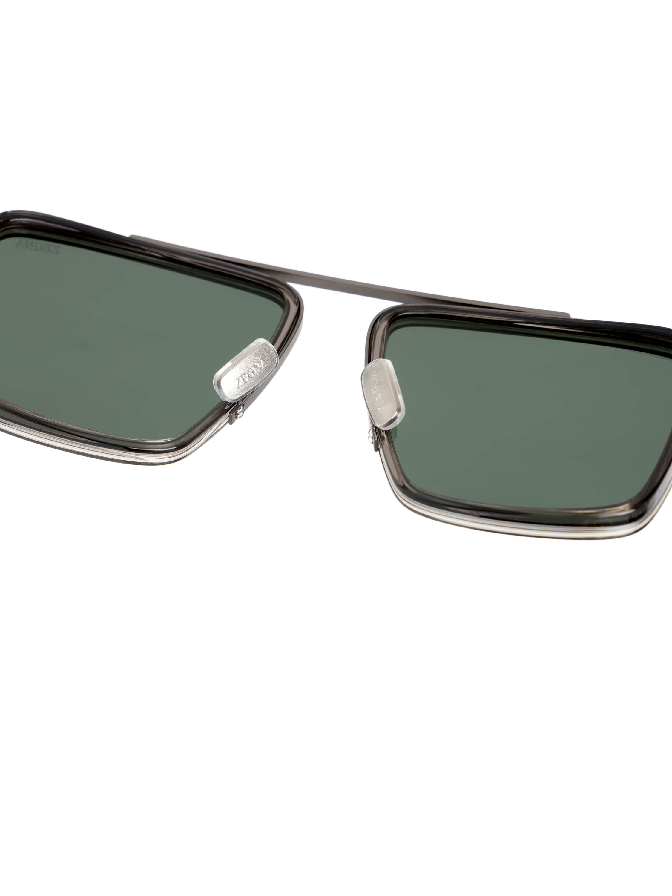 Smoke-Black Rectangular Sunglasses
