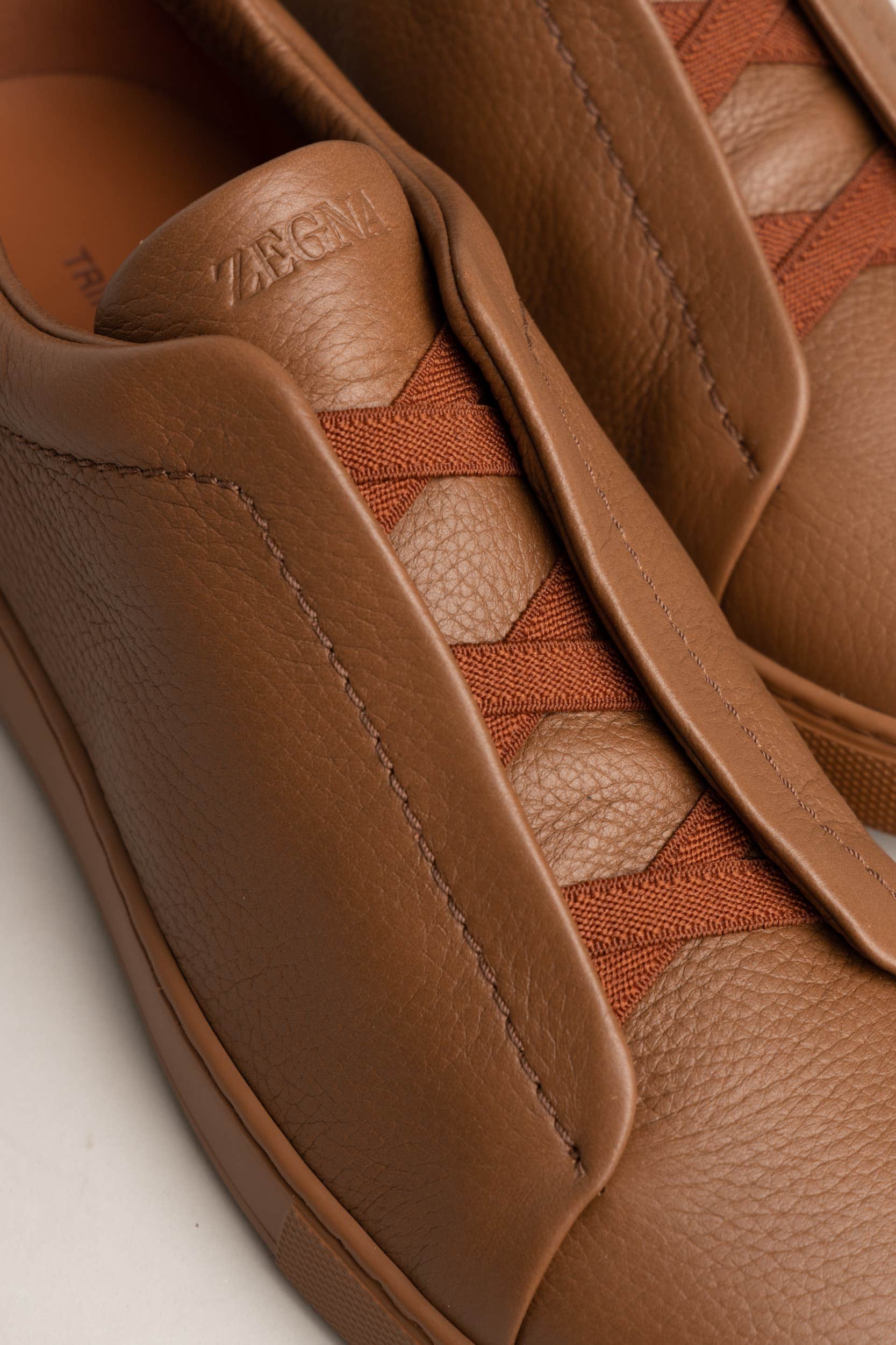Pebbled Brown Triple Stitch™ Sneakers