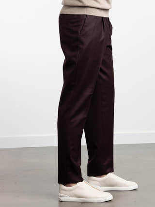 ZEGNA Burgundy Wool Trousers
