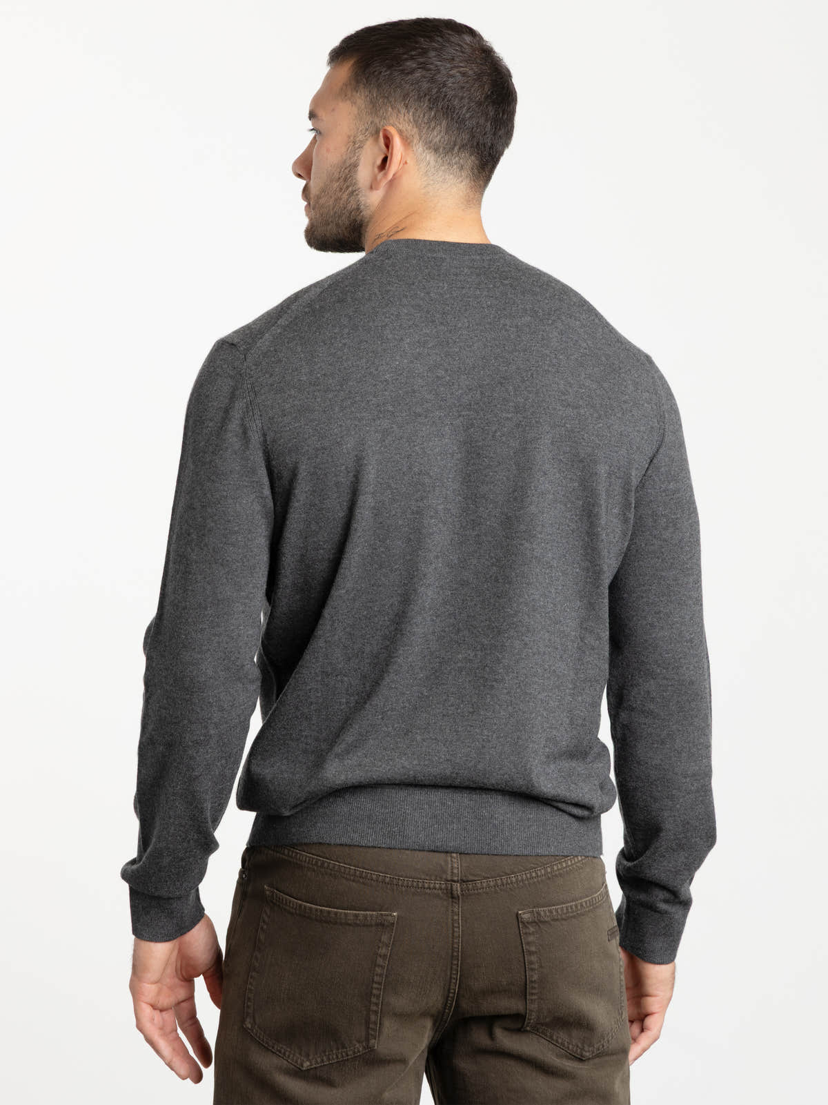 Charcoal Oasi Cashmere Crewneck Sweater