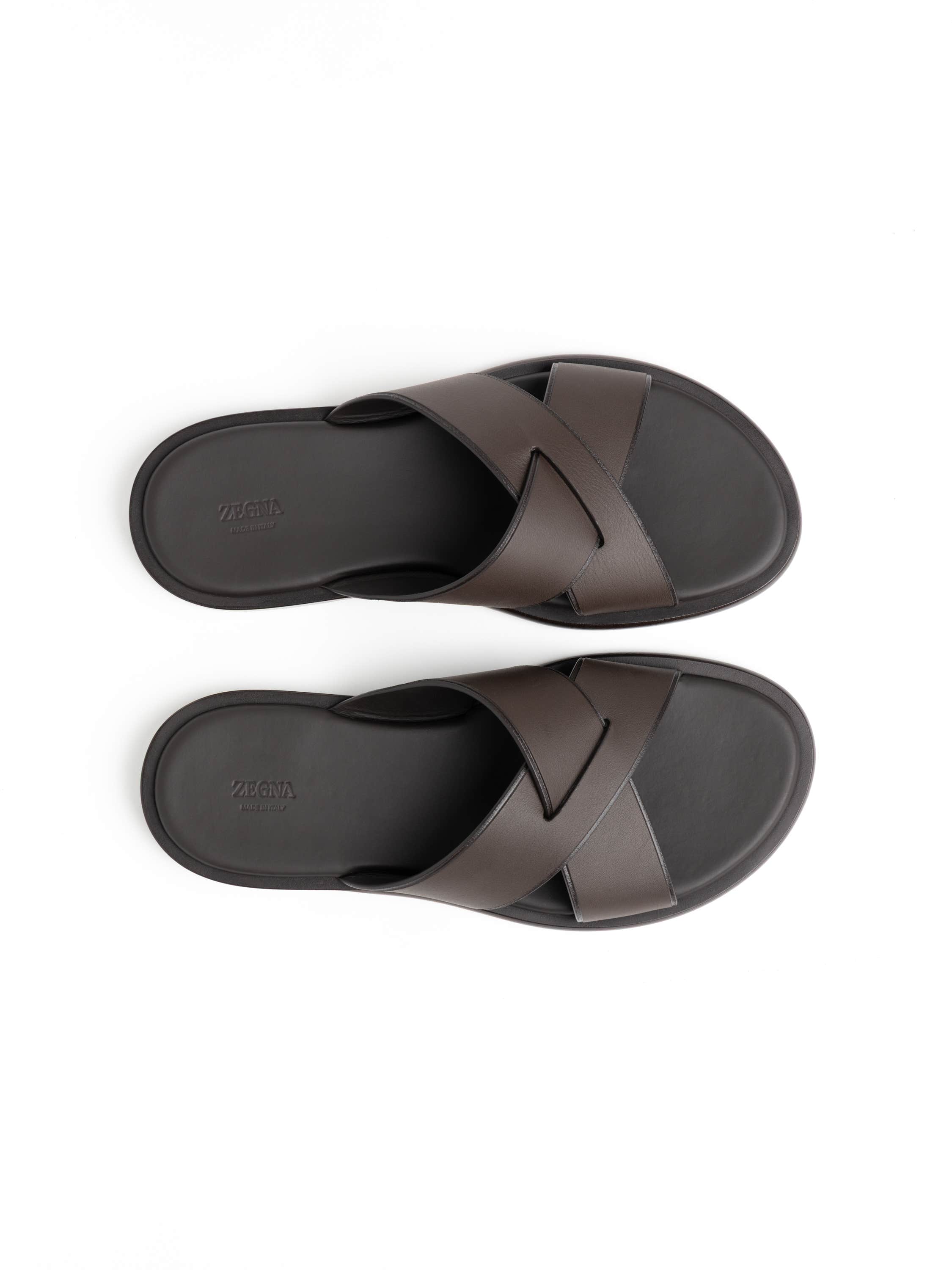 Dark Brown Leather Sandals