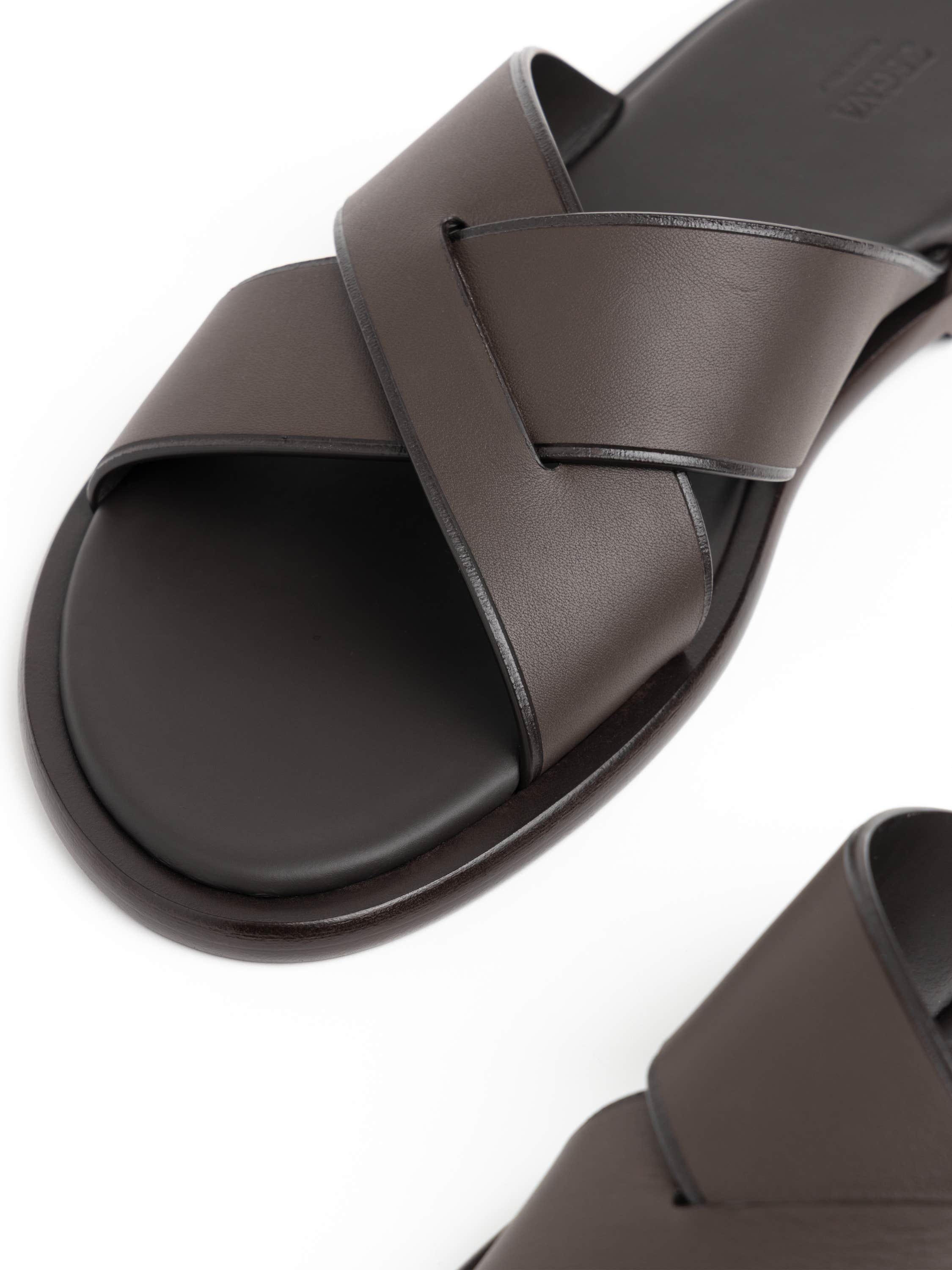 Dark Brown Leather Sandals