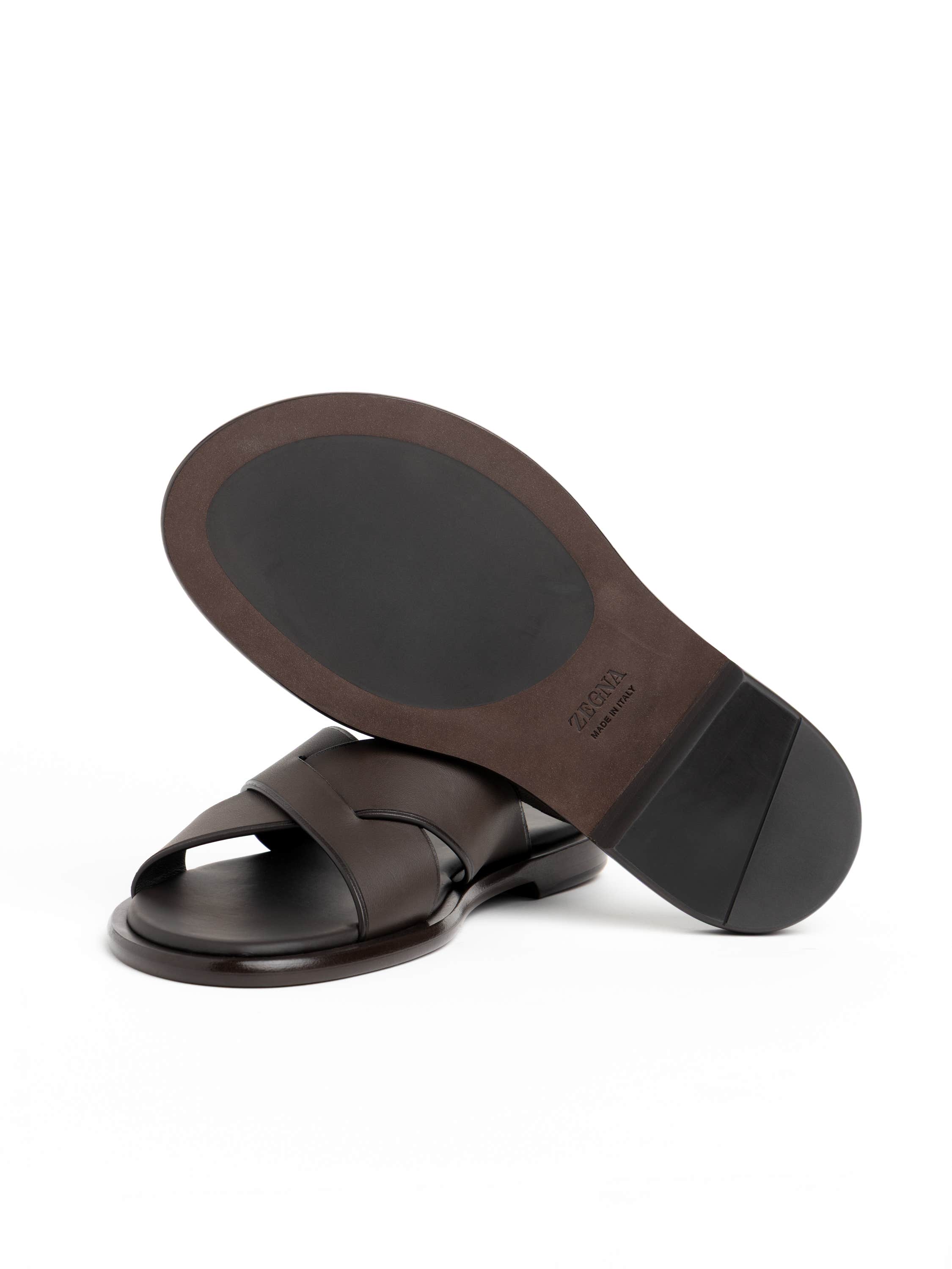 Dark Brown Leather Sandals