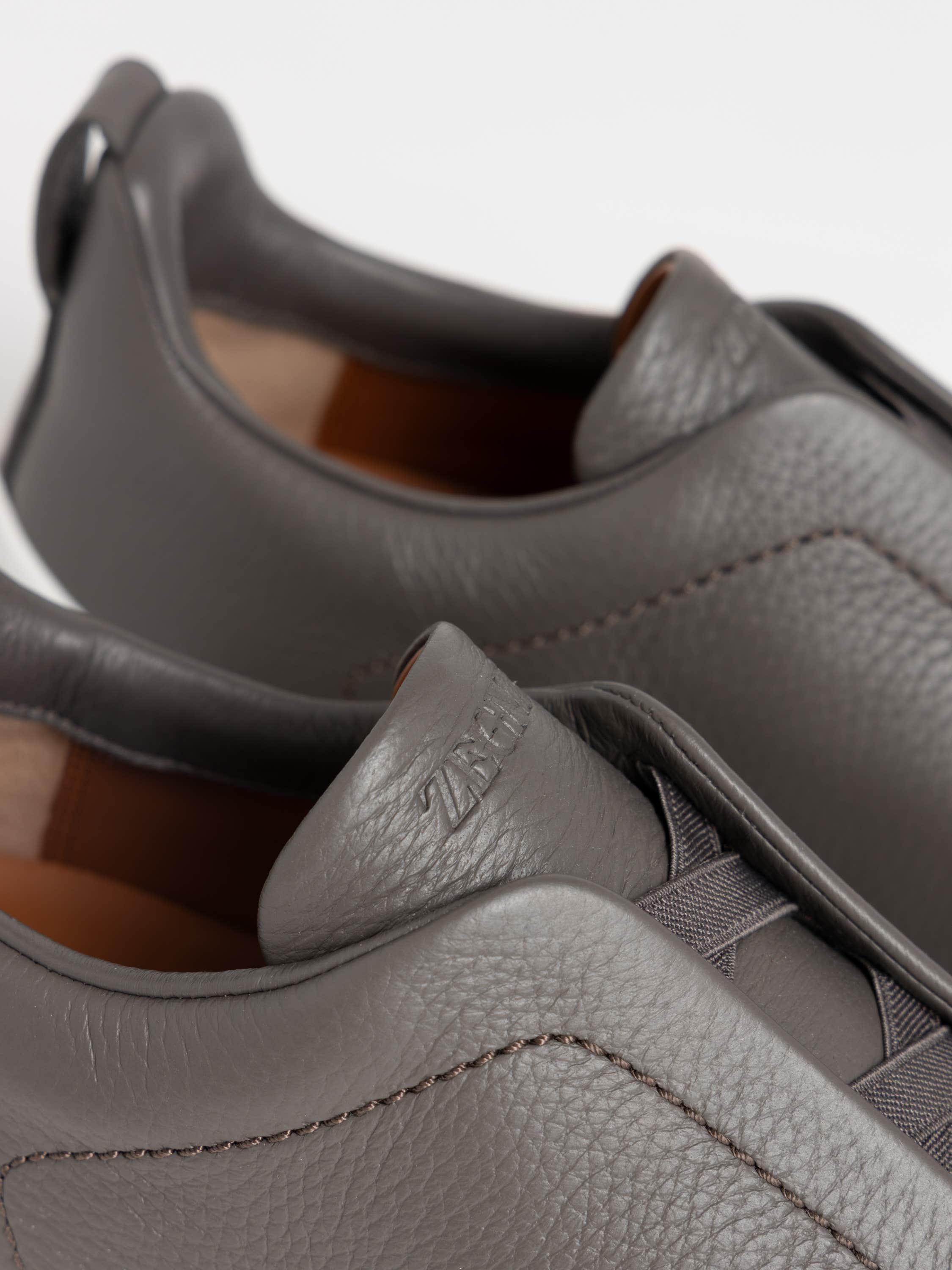 Dark Grey Deerskin Triple stitch Sneakers