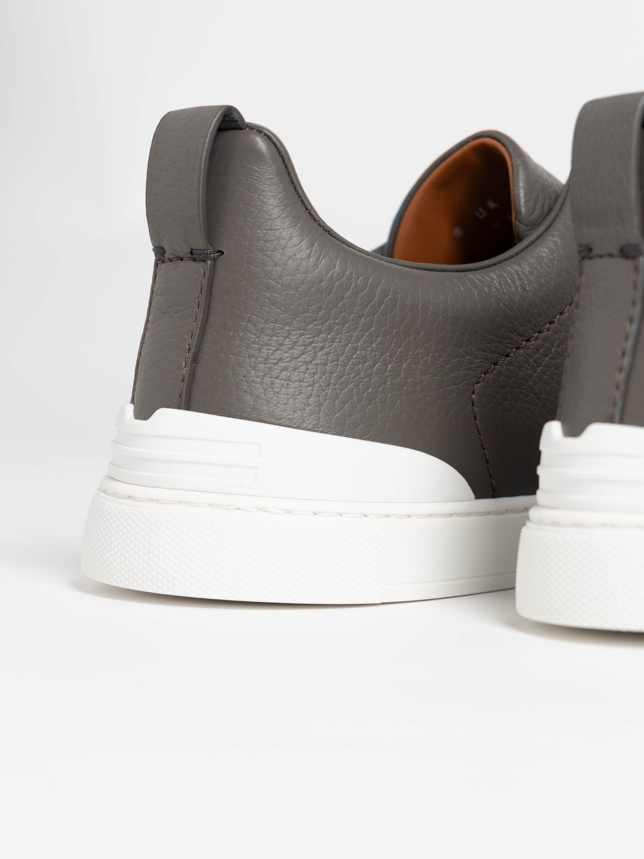 Dark Grey Deerskin Triple stitch Sneakers