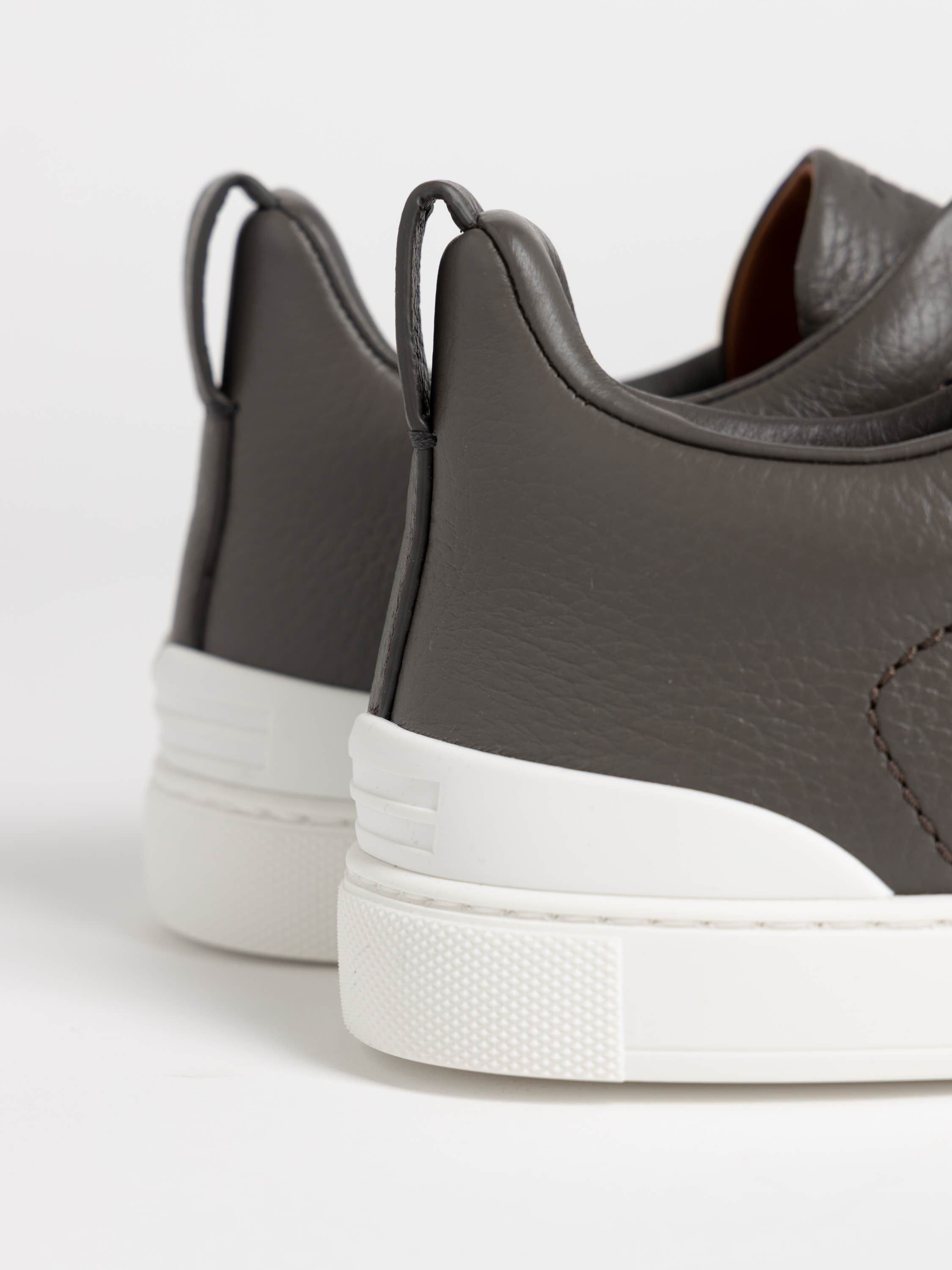Dark Grey Deerskin Triple stitch Sneakers