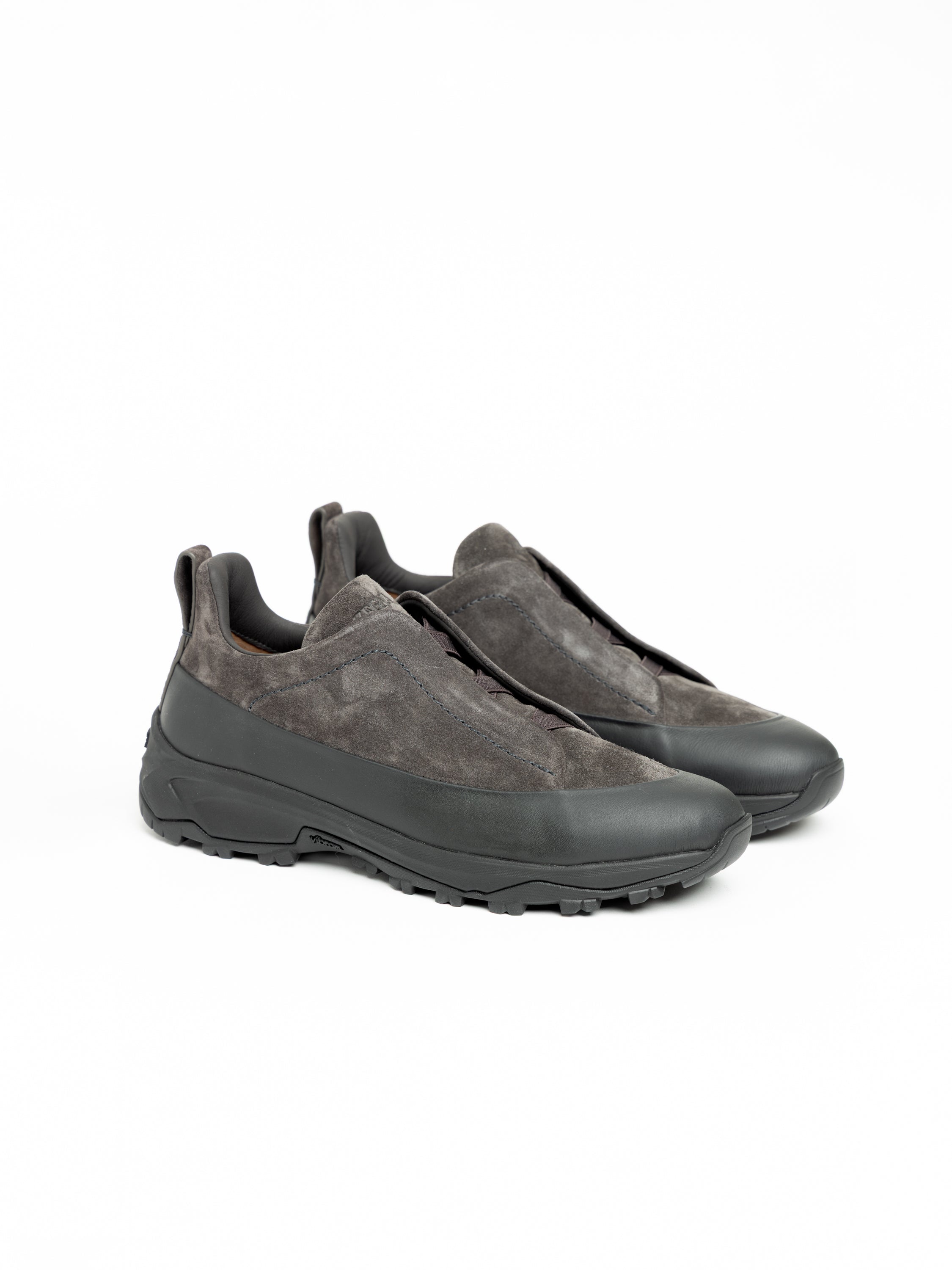 Dark Grey Leather and Suede Triple Stitch™ Monte Sneakers – The