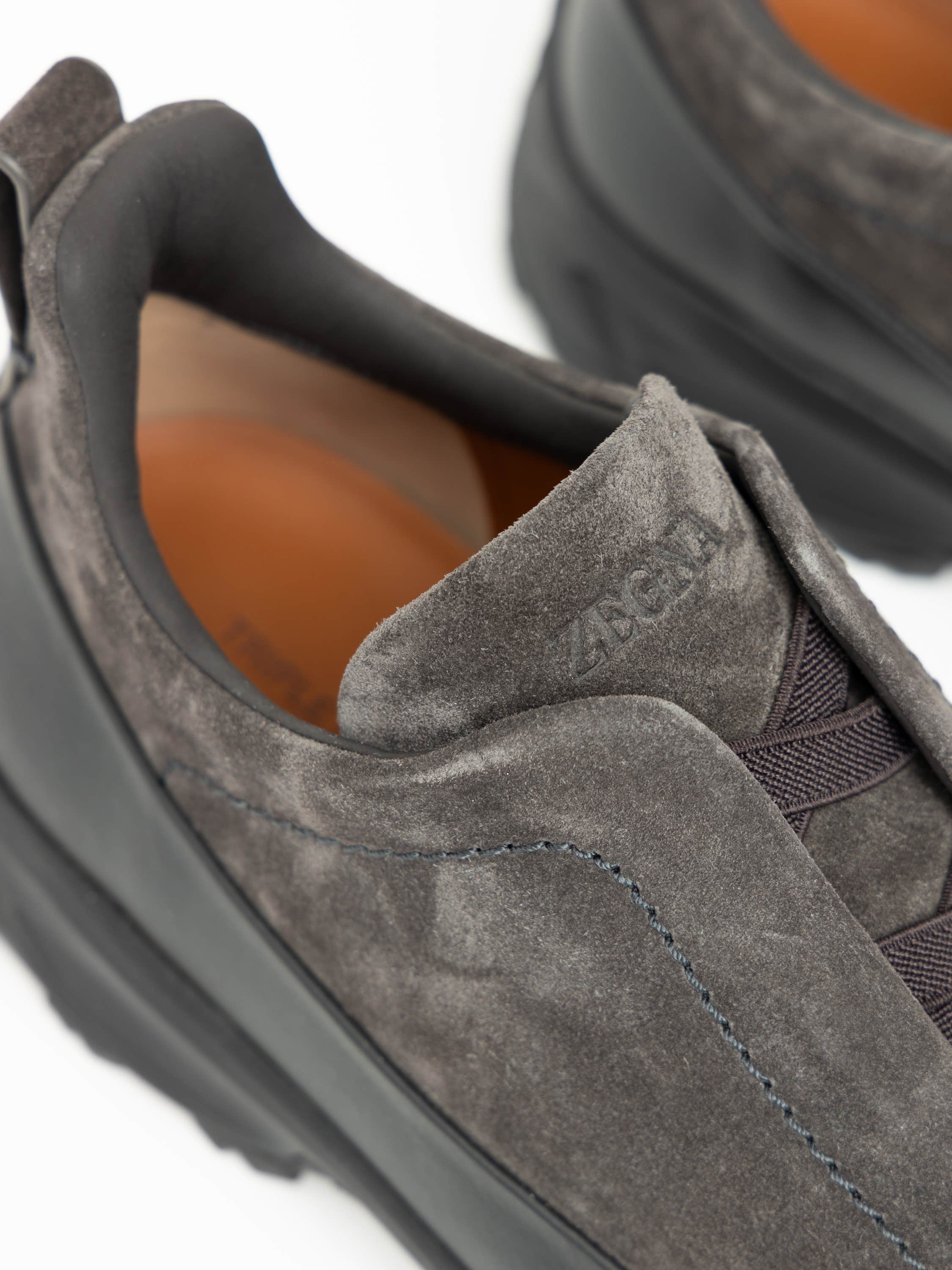 Dark Grey Leather and Suede Triple Stitch™ Monte Sneakers