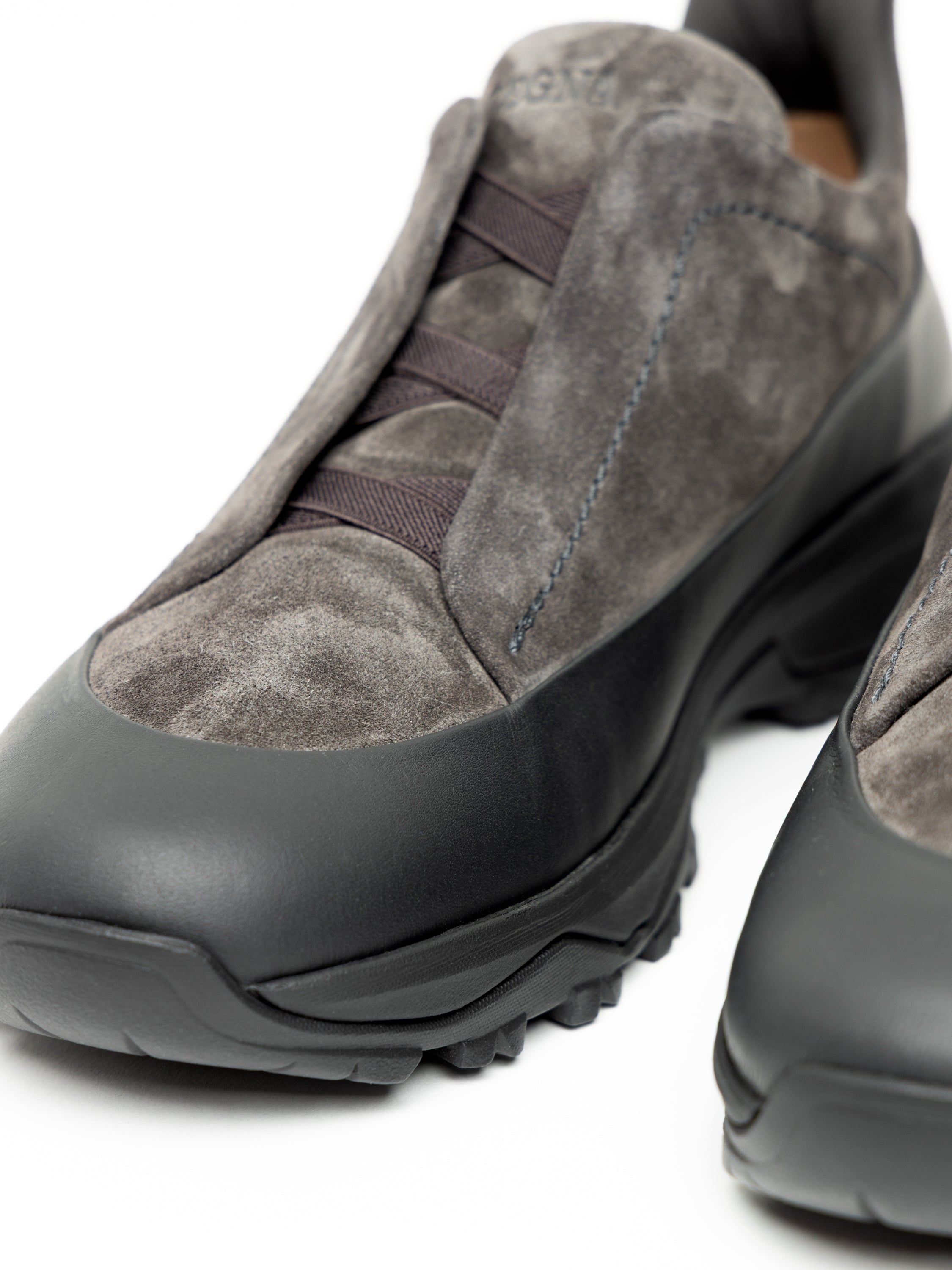 Dark Grey Leather and Suede Triple Stitch™ Monte Sneakers – The