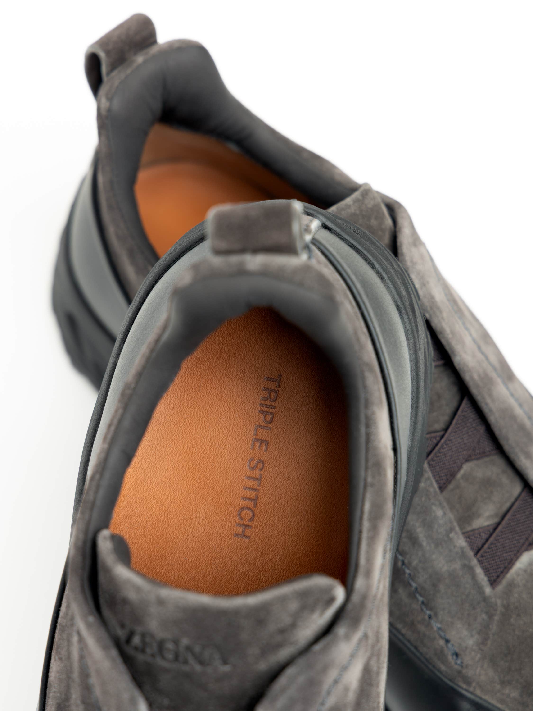 Dark Grey Leather and Suede Triple Stitch™ Monte Sneakers