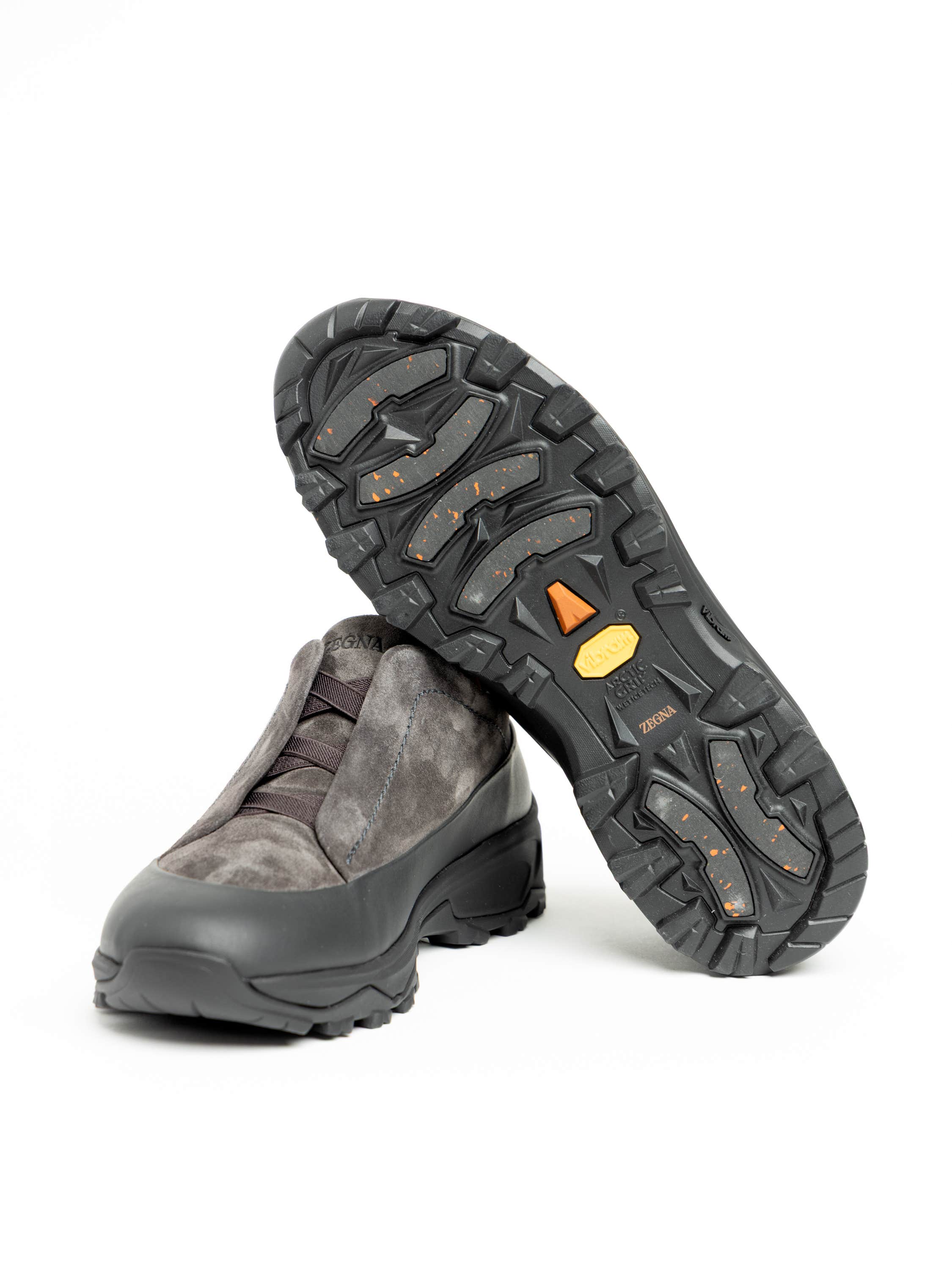 Dark Grey Leather and Suede Triple Stitch™ Monte Sneakers