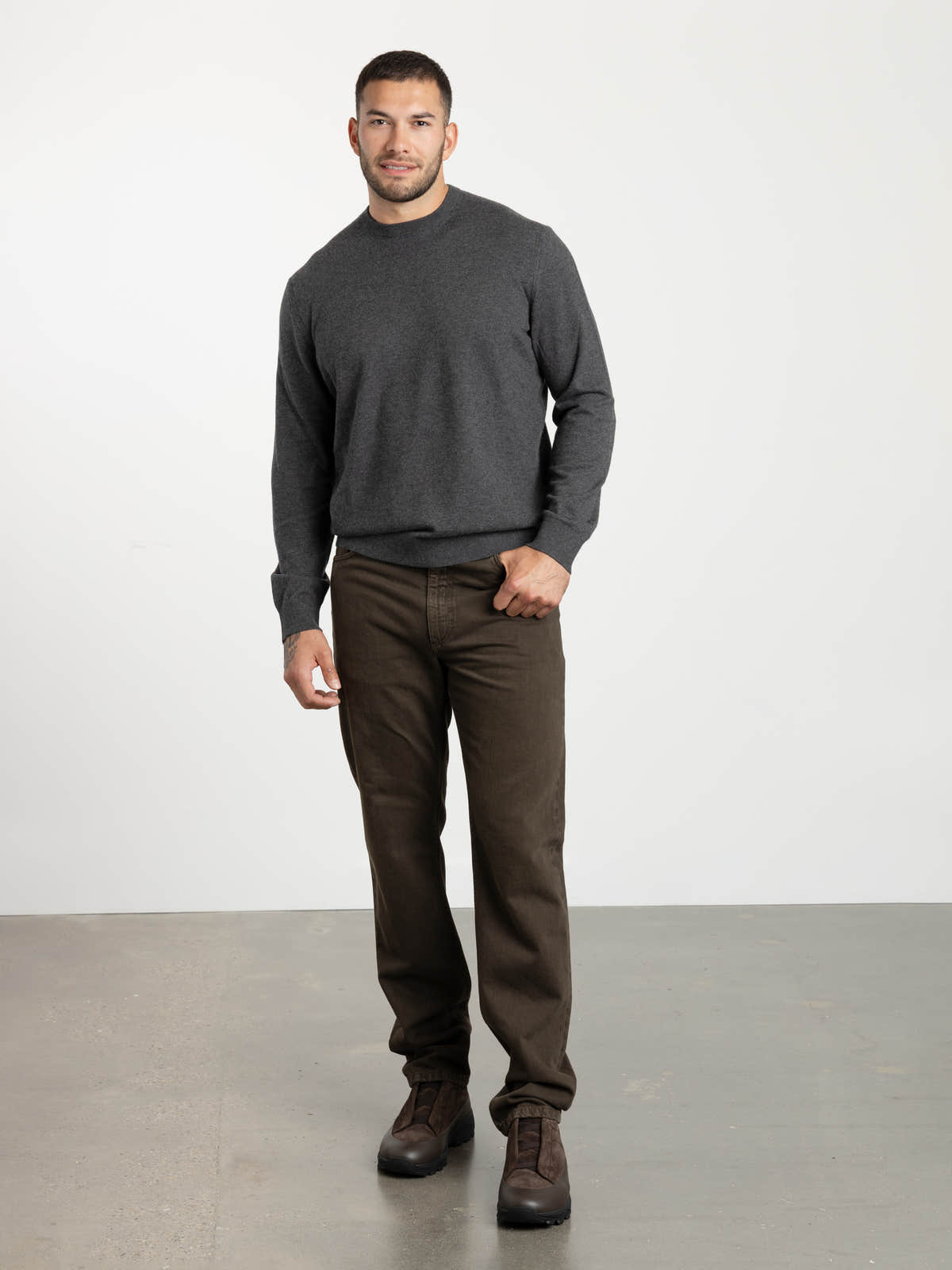 Dark Olive Green Cotton Roccia Pants