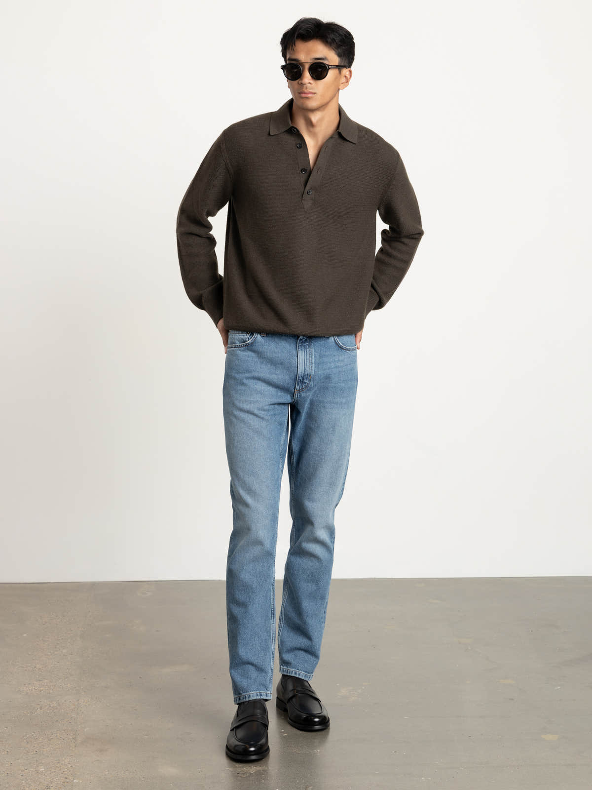 Dark Olive Green Oasi Cashmere Polo